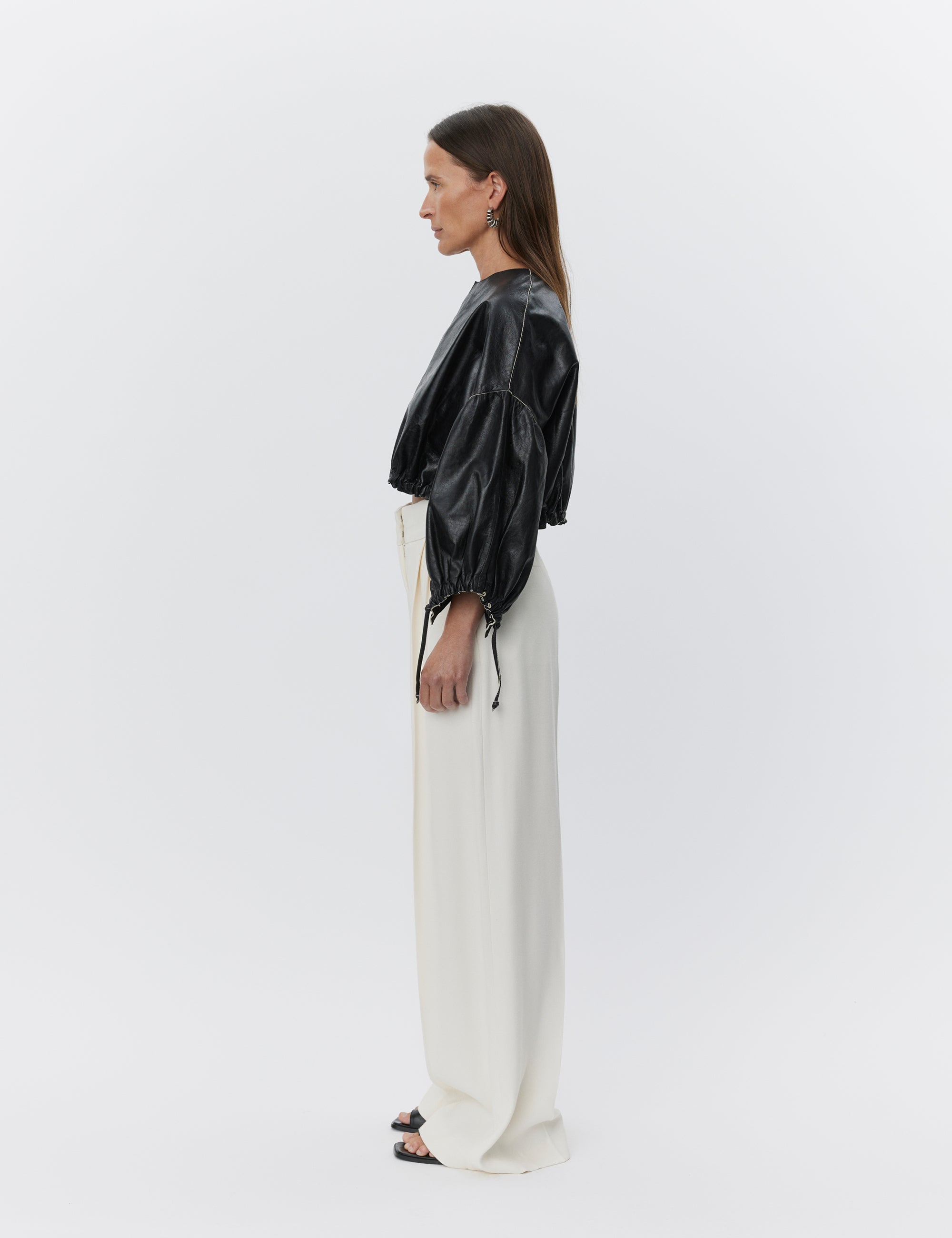 DAY Birger ét Mikkelsen Dorothy - Fine Polished Leather Shirts & Blouses 190303 BLACK