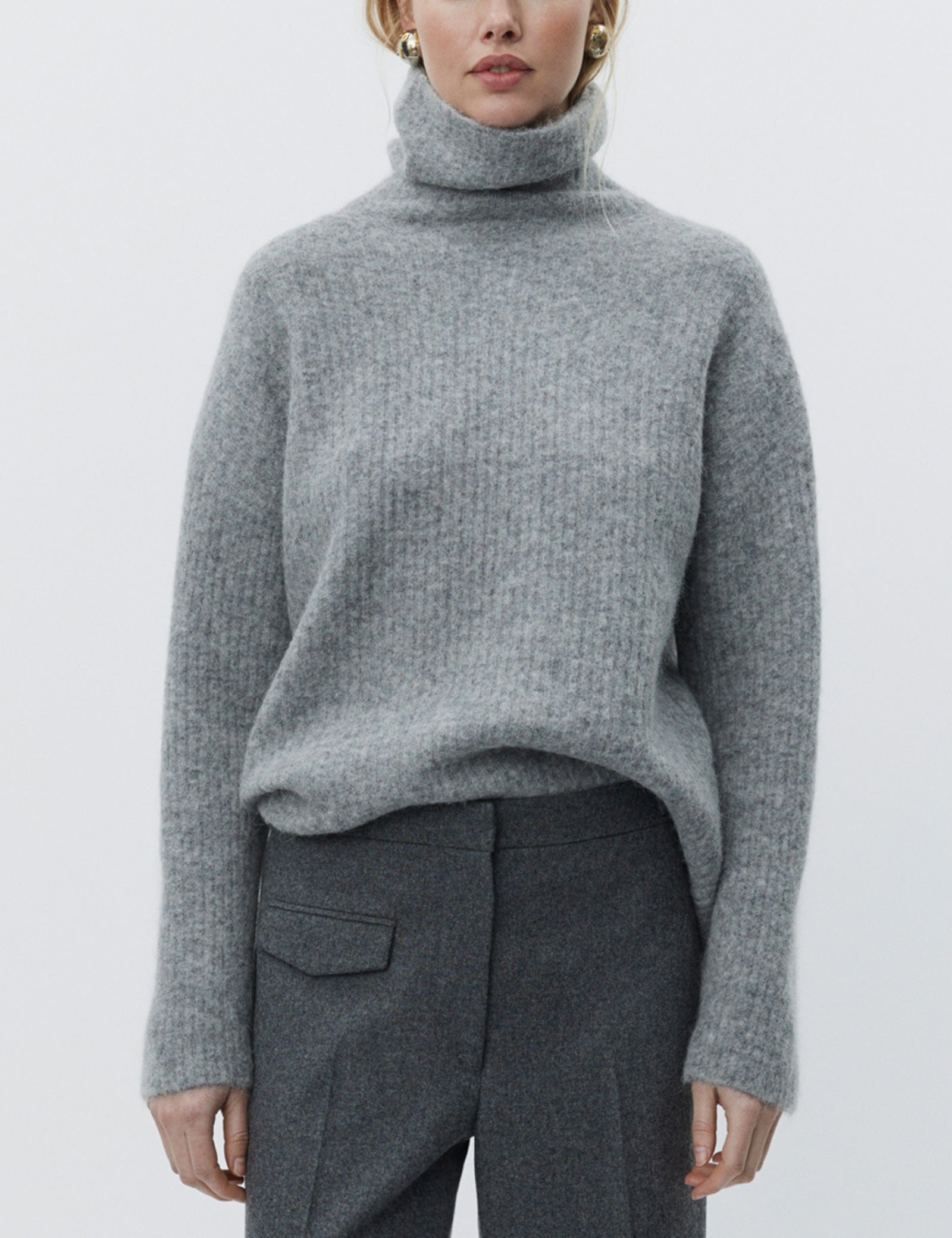 DAY Birger ét Mikkelsen Dunne - Cozy Rib Pullover 500056 GREY MELANGE