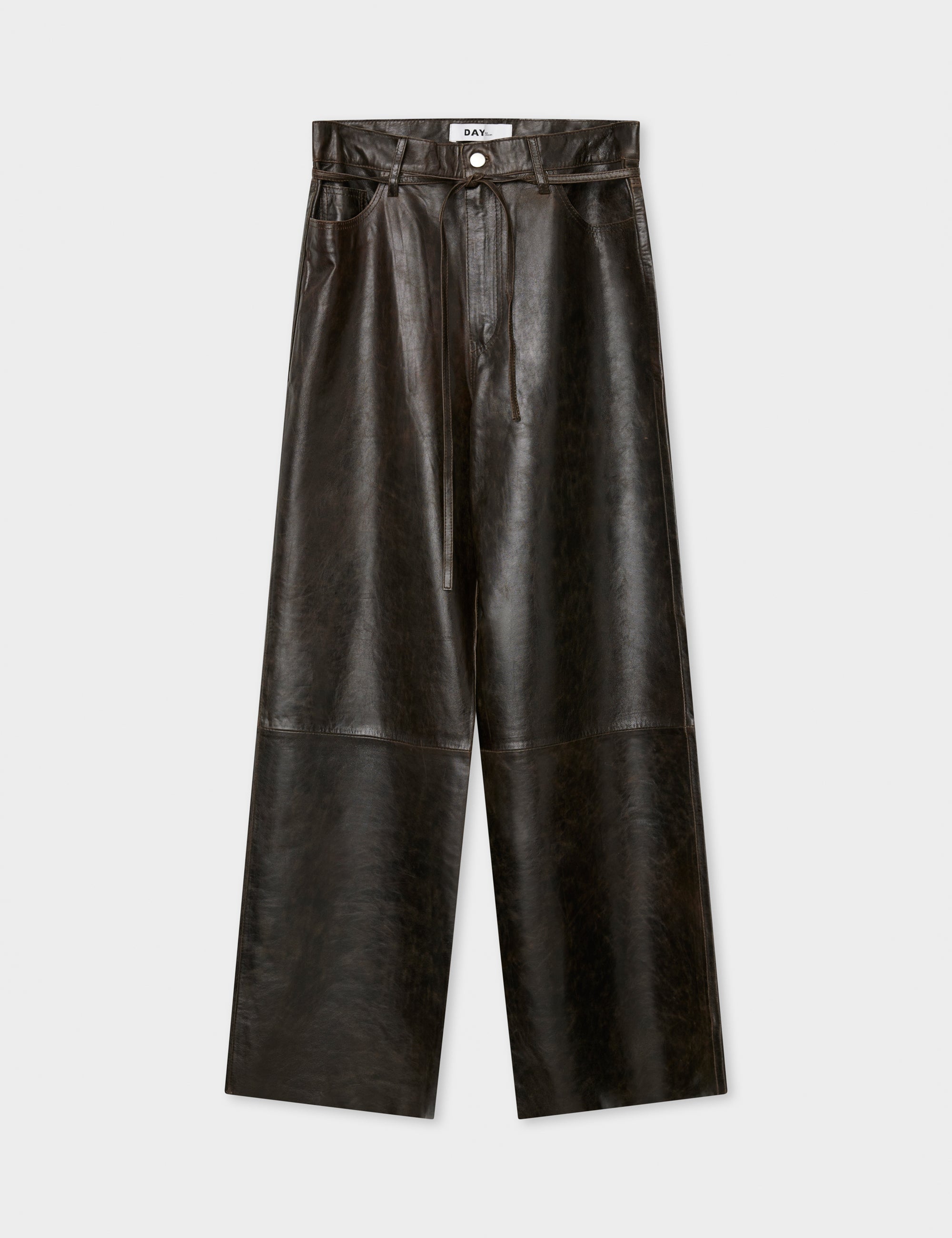 DAY Birger ét Mikkelsen Elijah - Polished Leather Pants 190912 CHOCOLATE BROWN