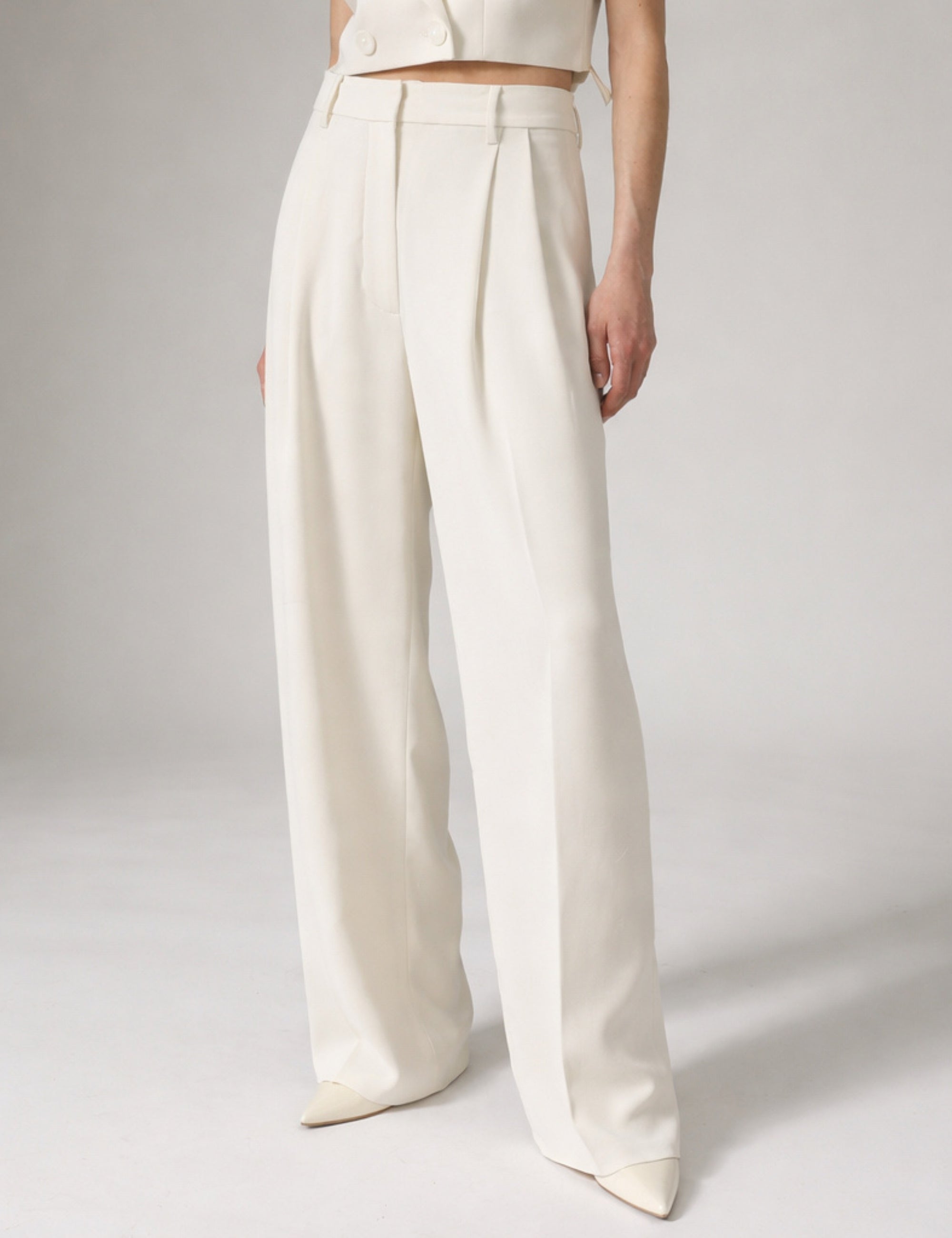 Enzo - Classic Gabardine - Pants - Ivory Shade
