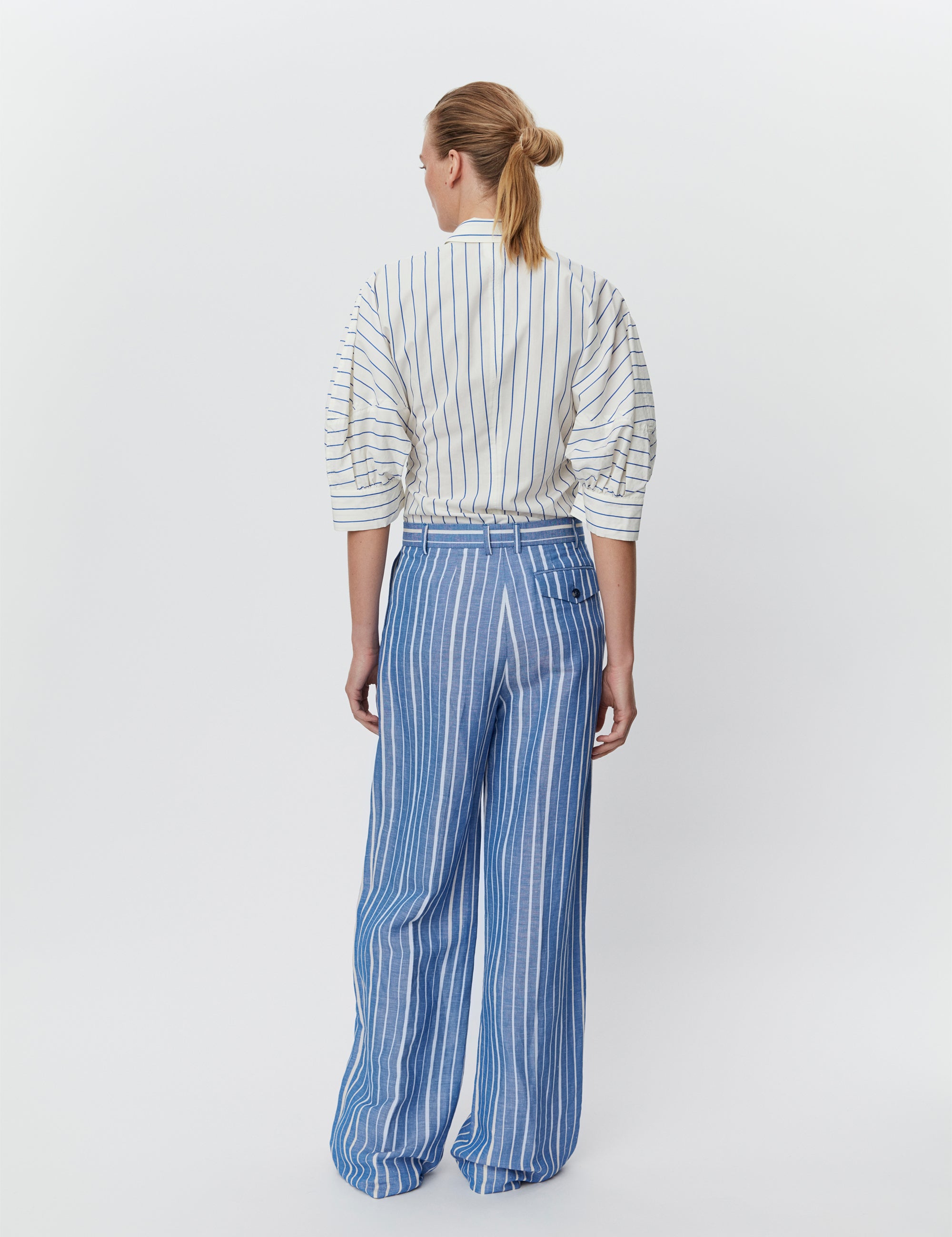 DAY Birger ét Mikkelsen Enzo - Linen Stripe Pants 193952 SURF THE WEB