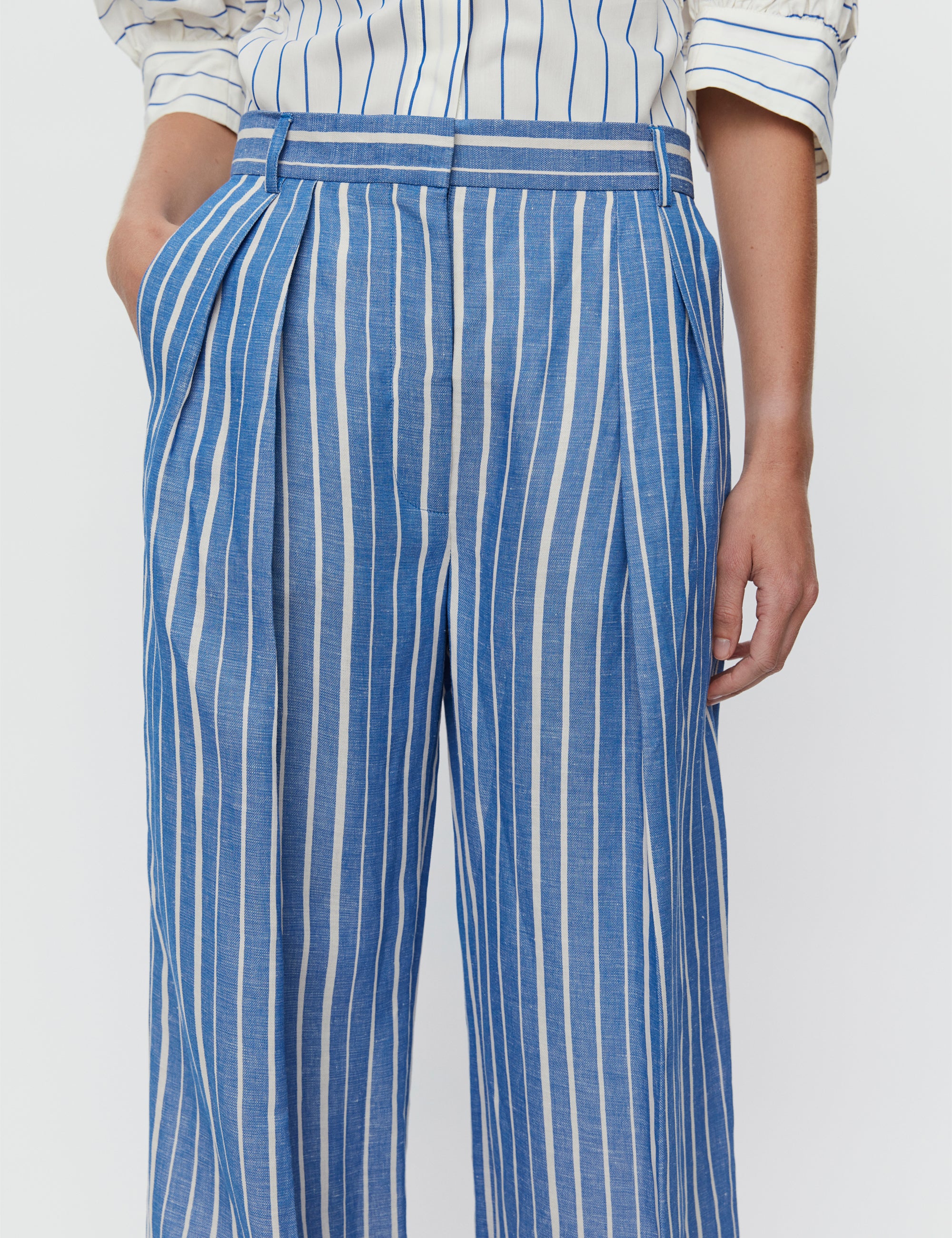 DAY Birger ét Mikkelsen Enzo - Linen Stripe Pants 193952 SURF THE WEB