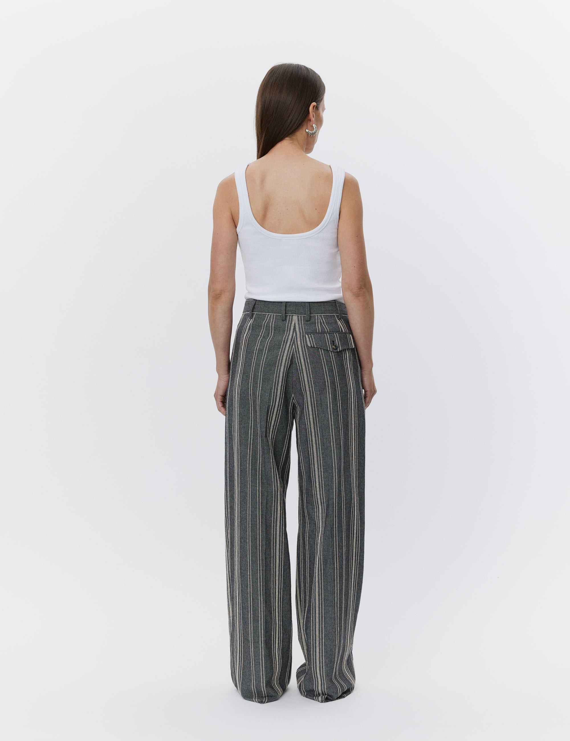 DAY Birger ét Mikkelsen Enzo - Slub Stripe Pants 190303 BLACK