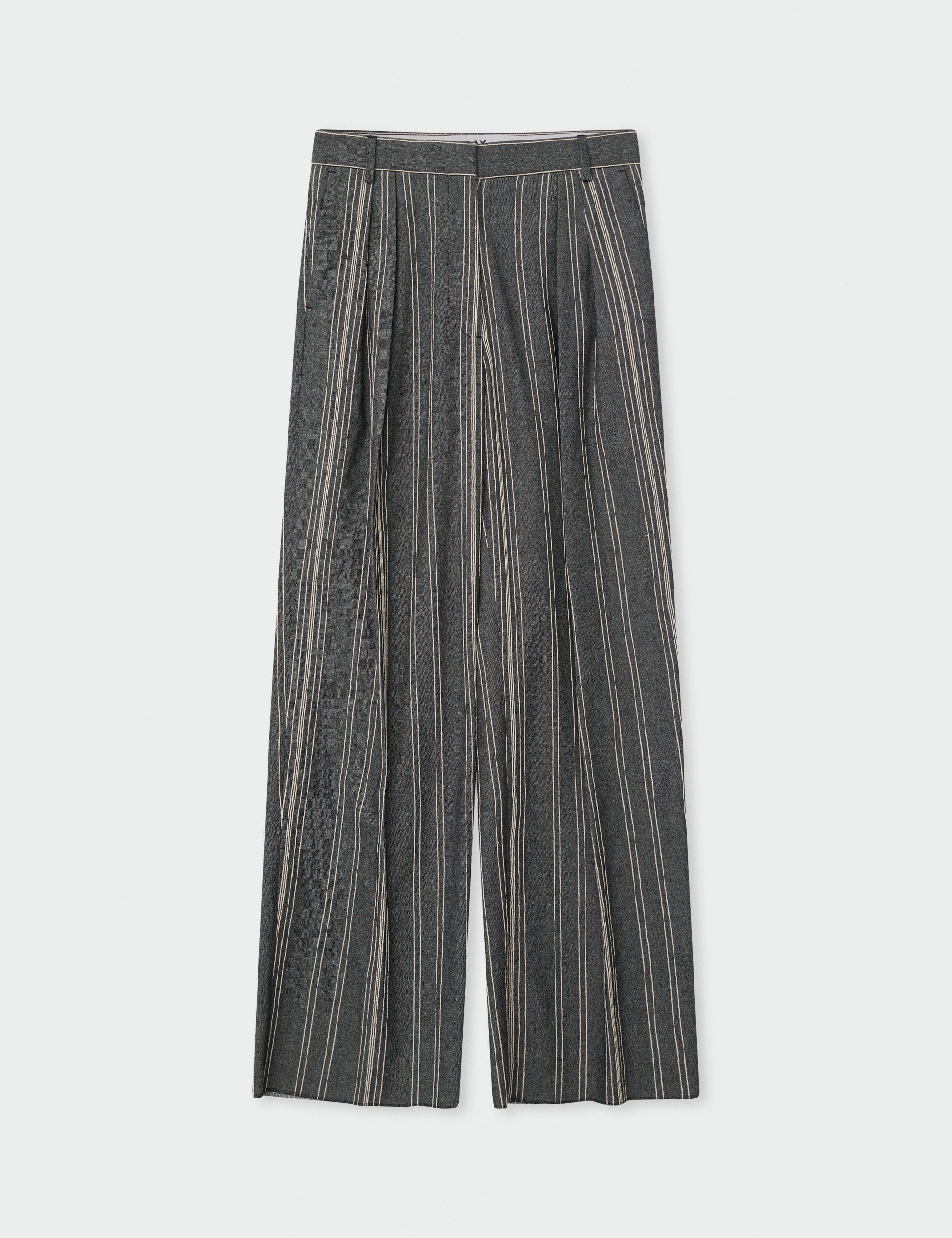 DAY Birger ét Mikkelsen Enzo - Slub Stripe Pants 190303 BLACK