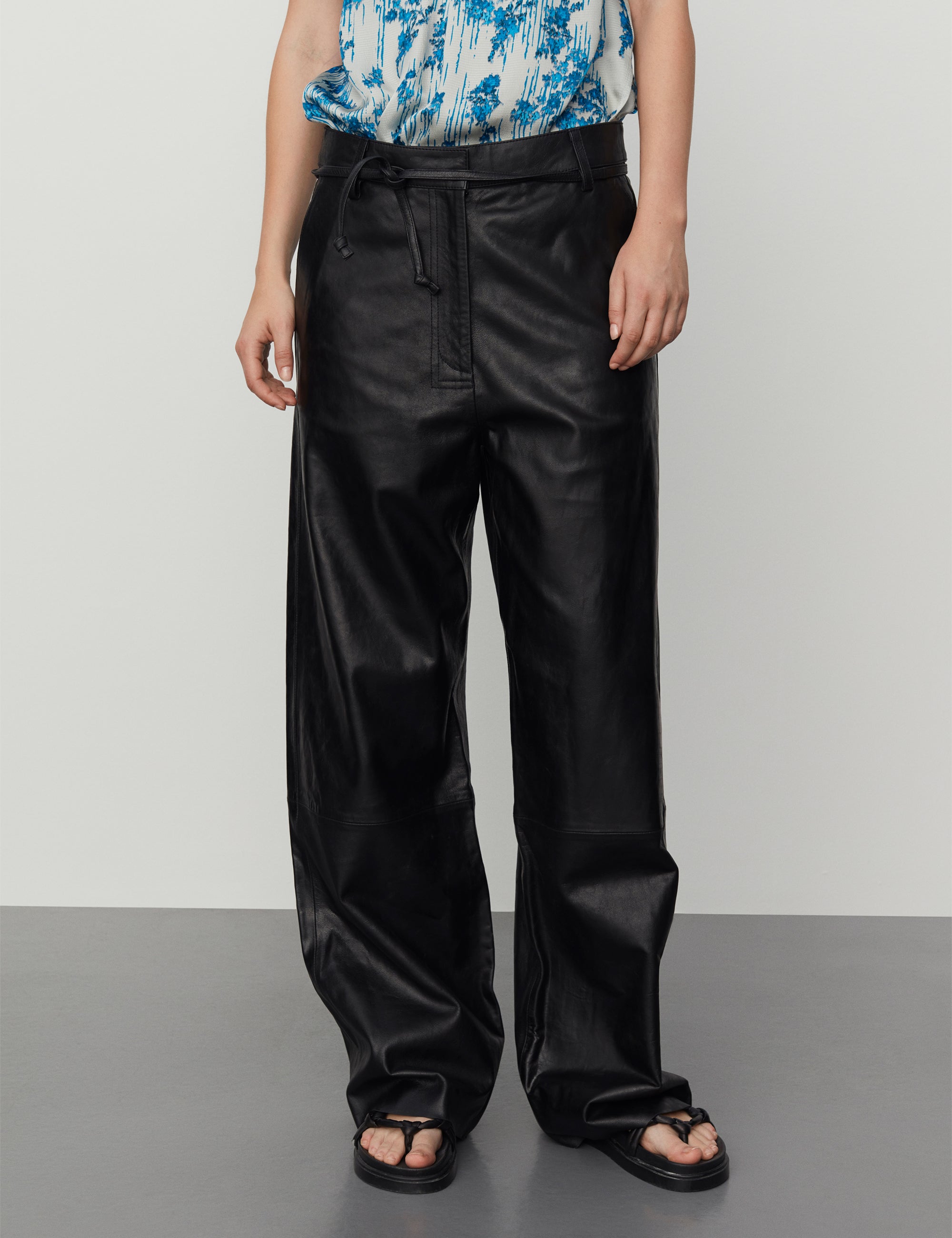 DAY Birger ét Mikkelsen Flint - Crinkled Leather Pants 190303 Black