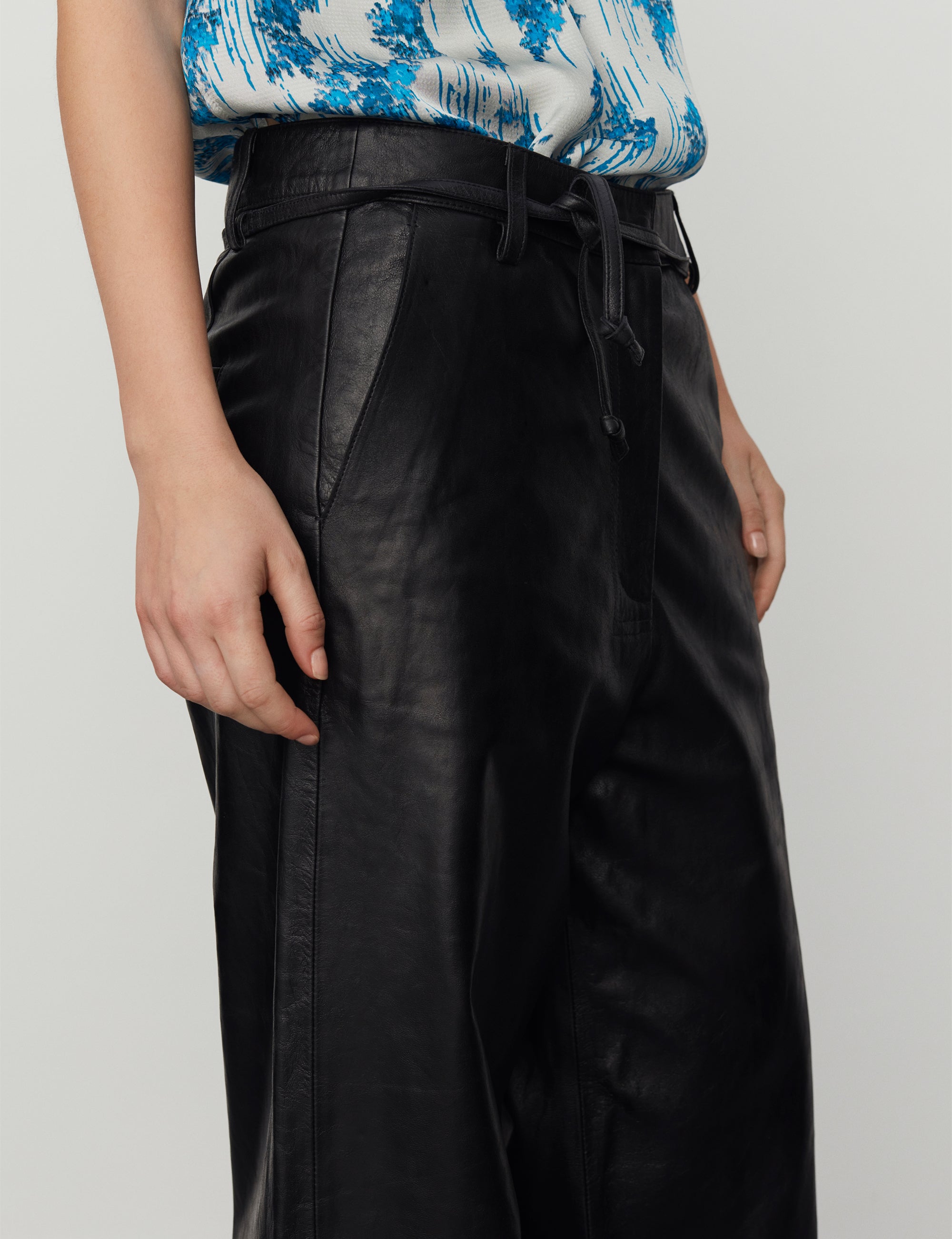 DAY Birger ét Mikkelsen Flint - Crinkled Leather Pants 190303 Black