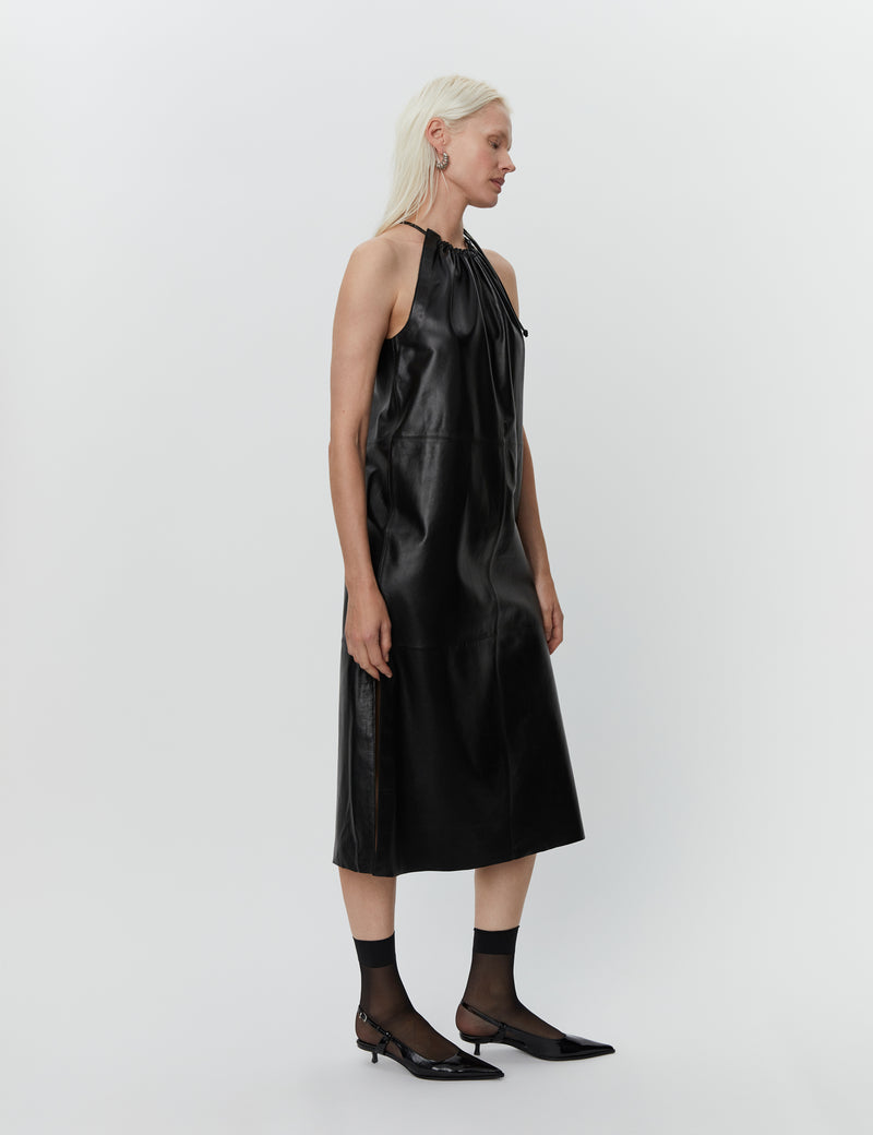DAY Birger ét Mikkelsen Floressa - Soft Leather Dress 190303 BLACK