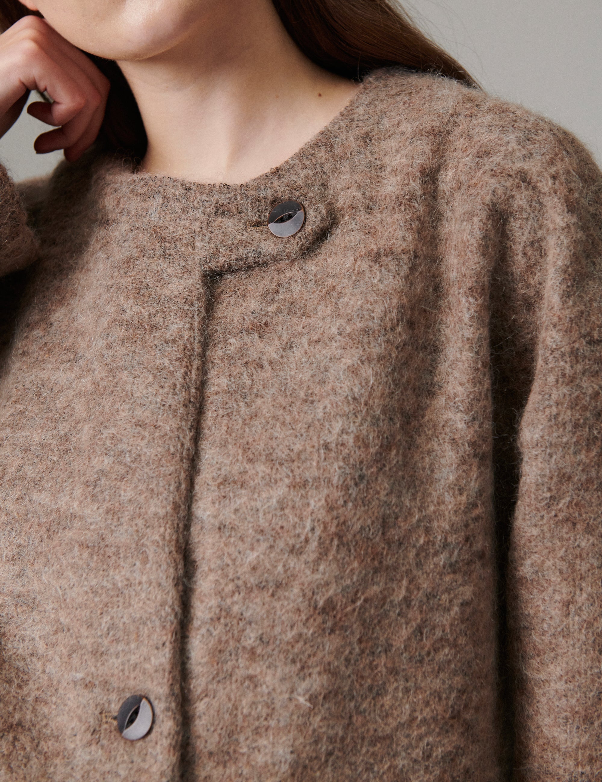 DAY Birger ét Mikkelsen Flussy - Mohair Wool - Jacket Jacket 500086 DARK BROWN