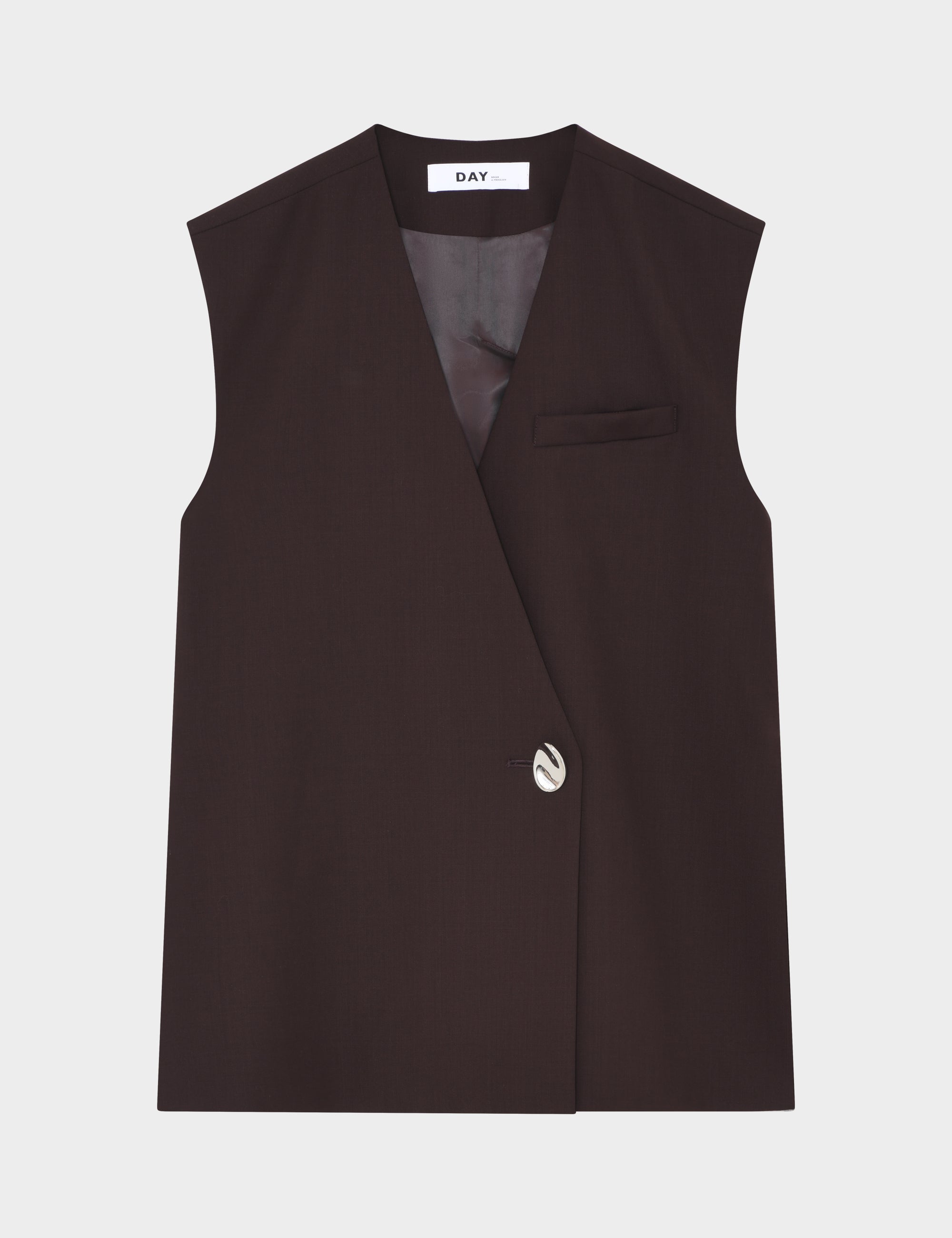 DAY Birger ét Mikkelsen Francine - Classic Wool Blend Waistcoat 191110 CHOCOLATE PLUM