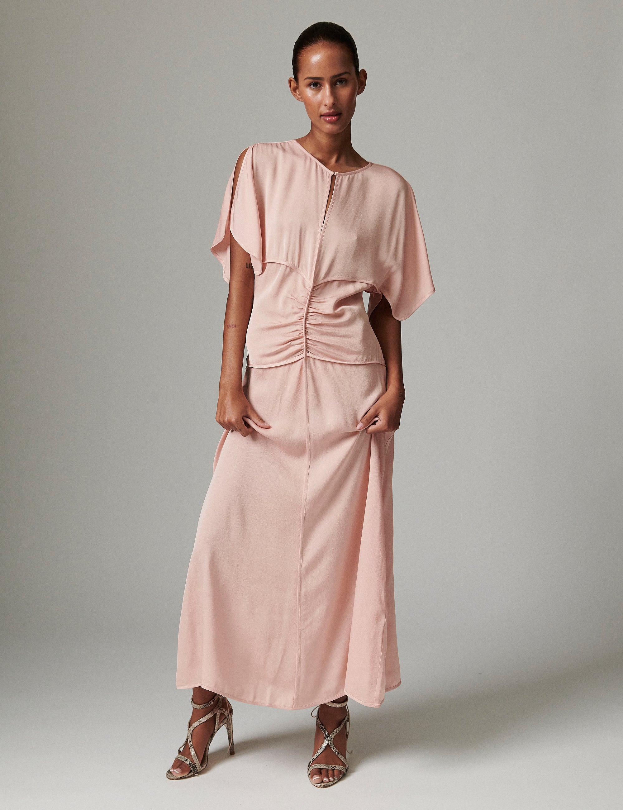 day birger et mikkelsen silk dress DAY Birger et Mikkelsen LORI GLOSSY - Cocktail dress / Party dress - phantom/dark blue