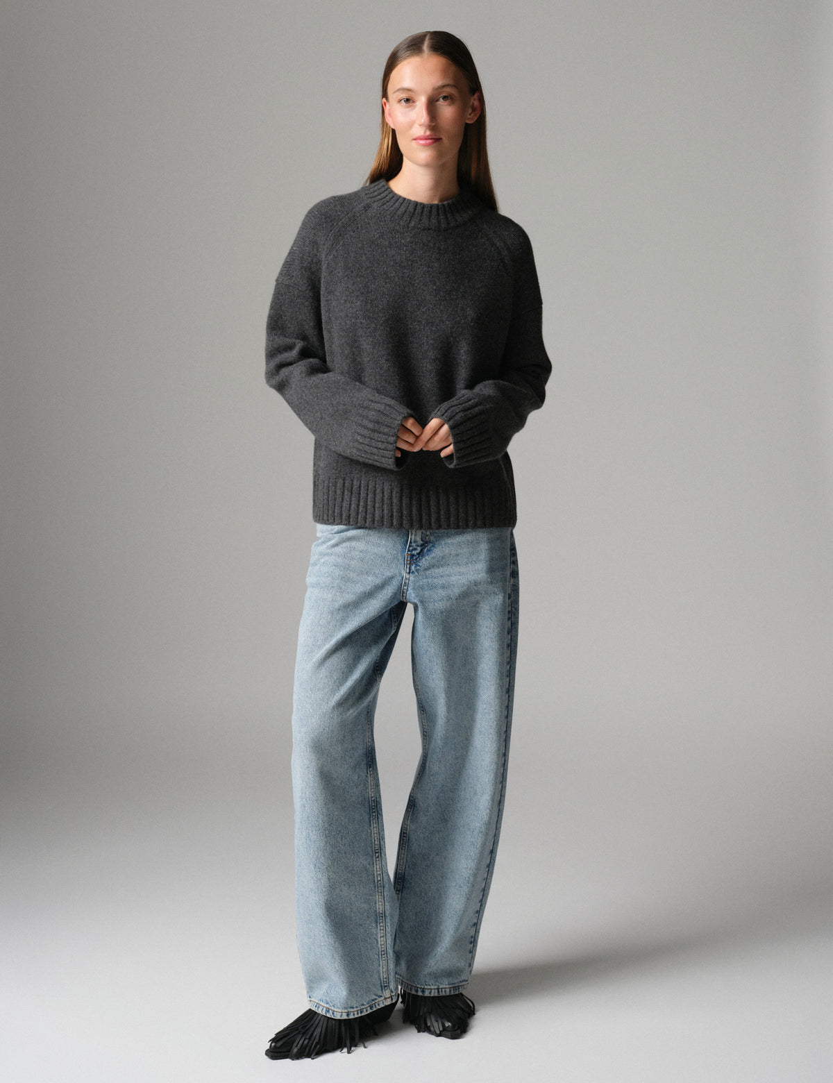 DAY Birger ét Mikkelsen Glen - Soft Lamb Pullover 500003 Dark Grey Melange