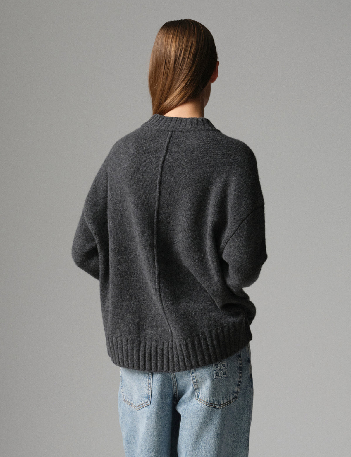 DAY Birger ét Mikkelsen Glen - Soft Lamb Pullover 500003 Dark Grey Melange
