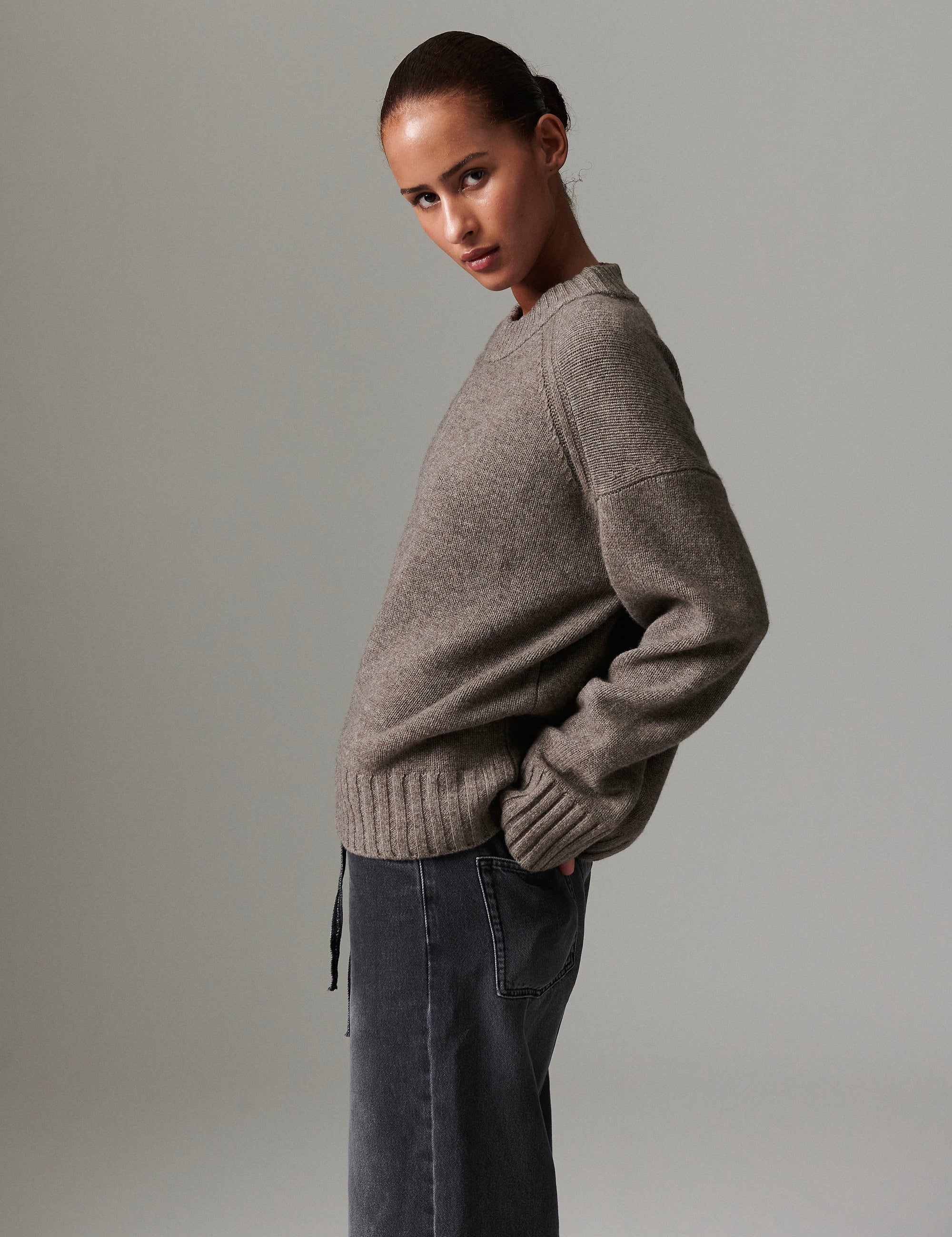 DAY Birger ét Mikkelsen Glen - Soft Lamb Pullover 500157 CHOCOLATE CHIP MELANGE
