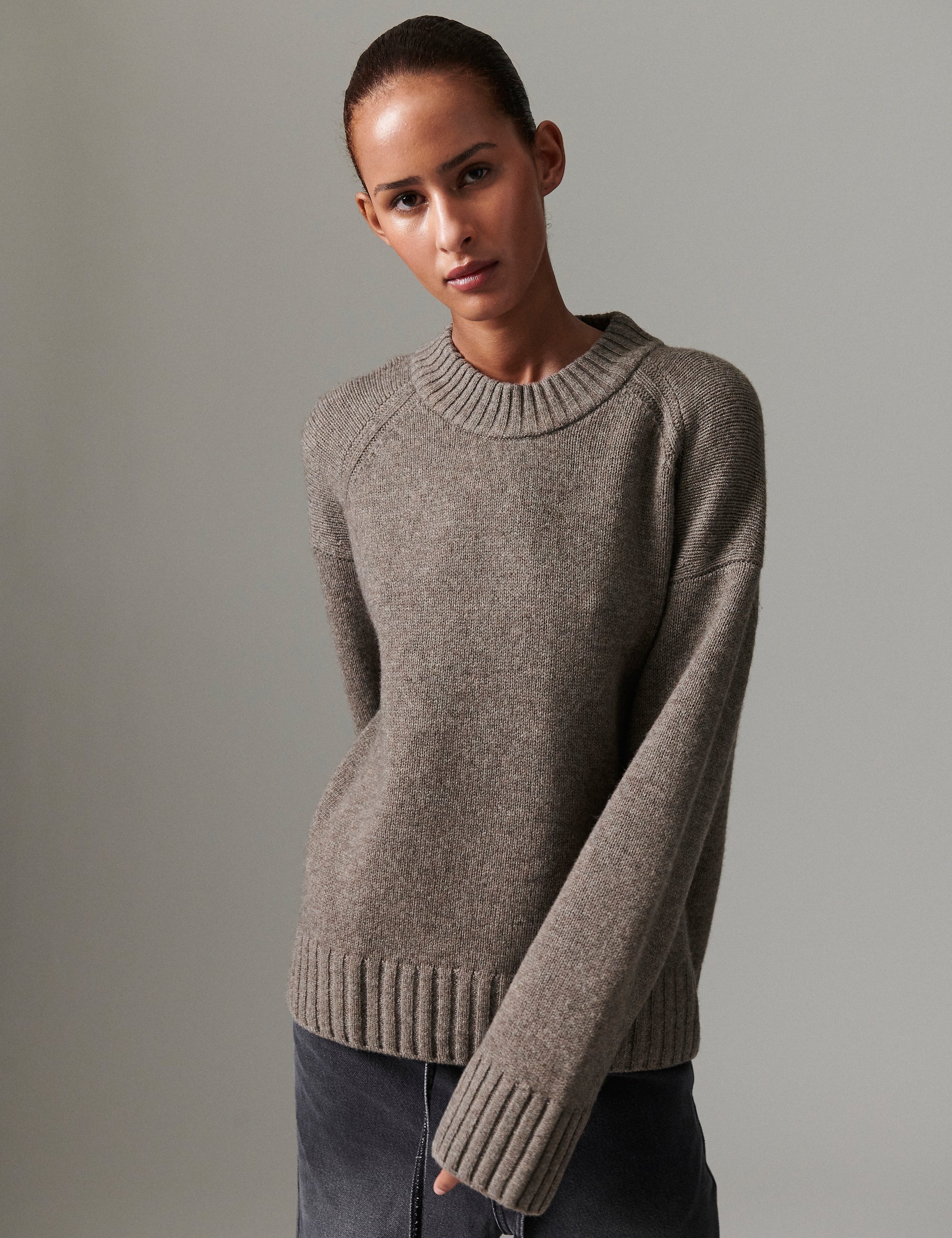 DAY Birger ét Mikkelsen Glen - Soft Lamb Pullover 500157 CHOCOLATE CHIP MELANGE