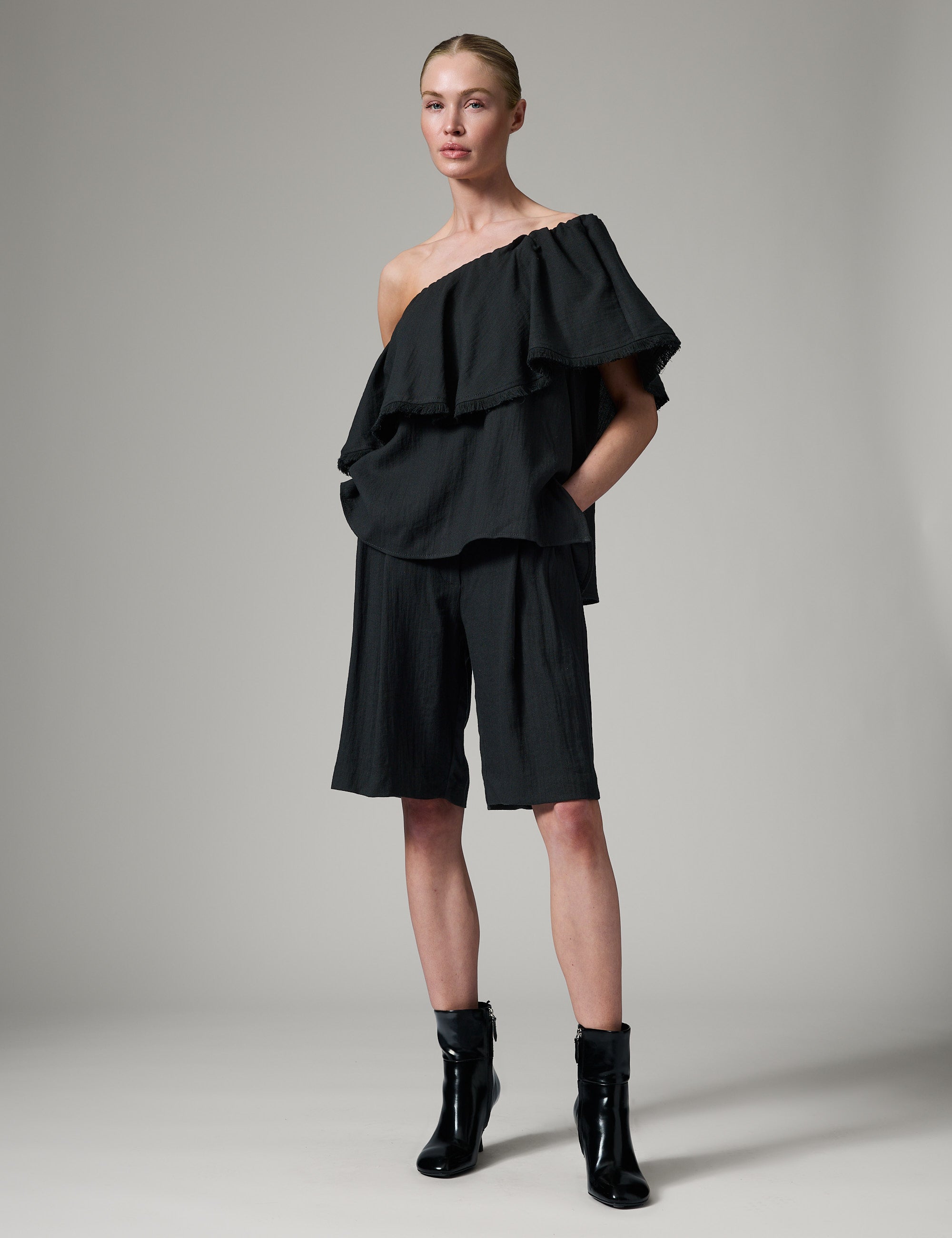 DAY Birger ét Mikkelsen Hera - Contrast Linen - Top Top 190303 Black