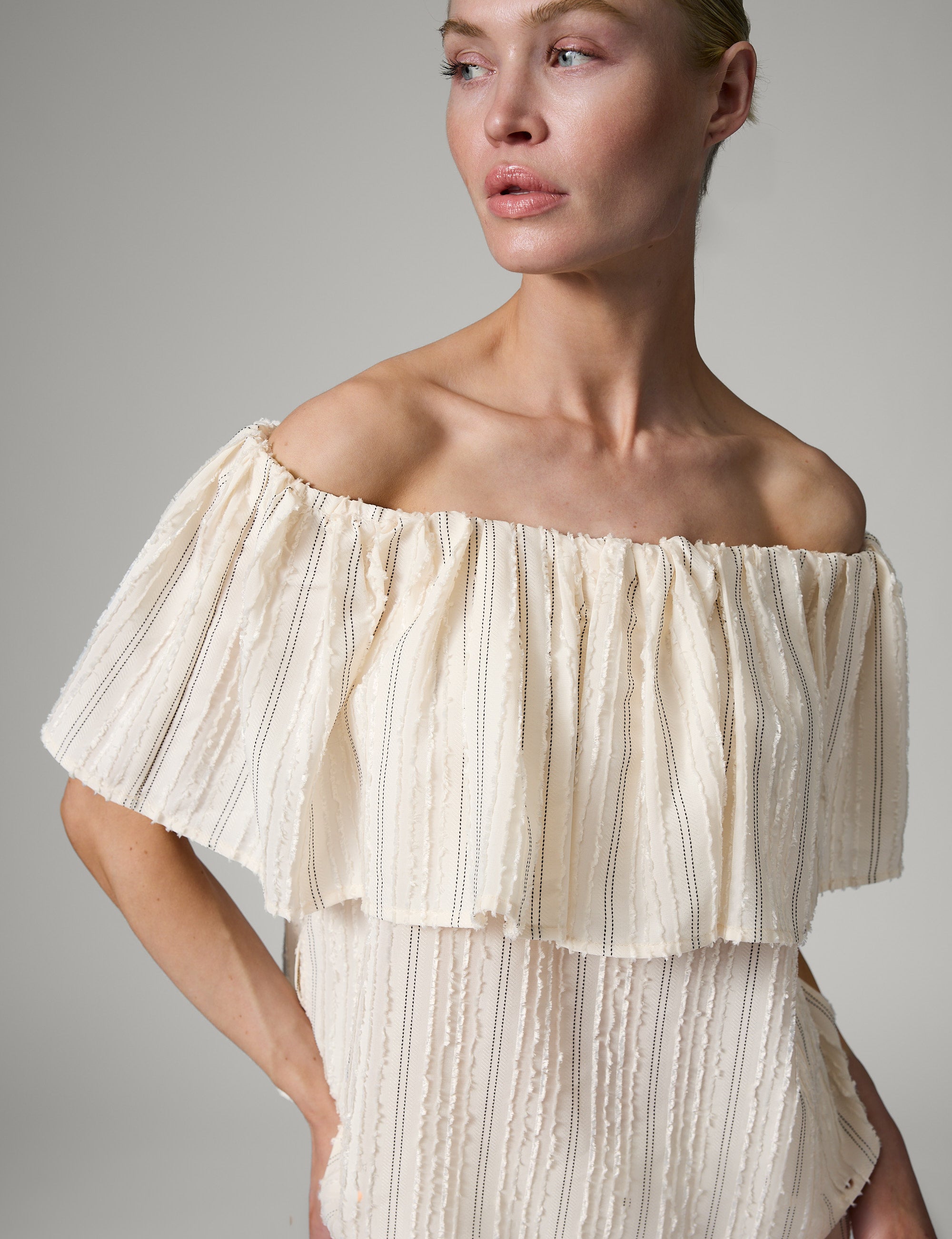 DAY Birger ét Mikkelsen Hera - Raw Stripes Tops & T-Shirts 110605 Jet Stream