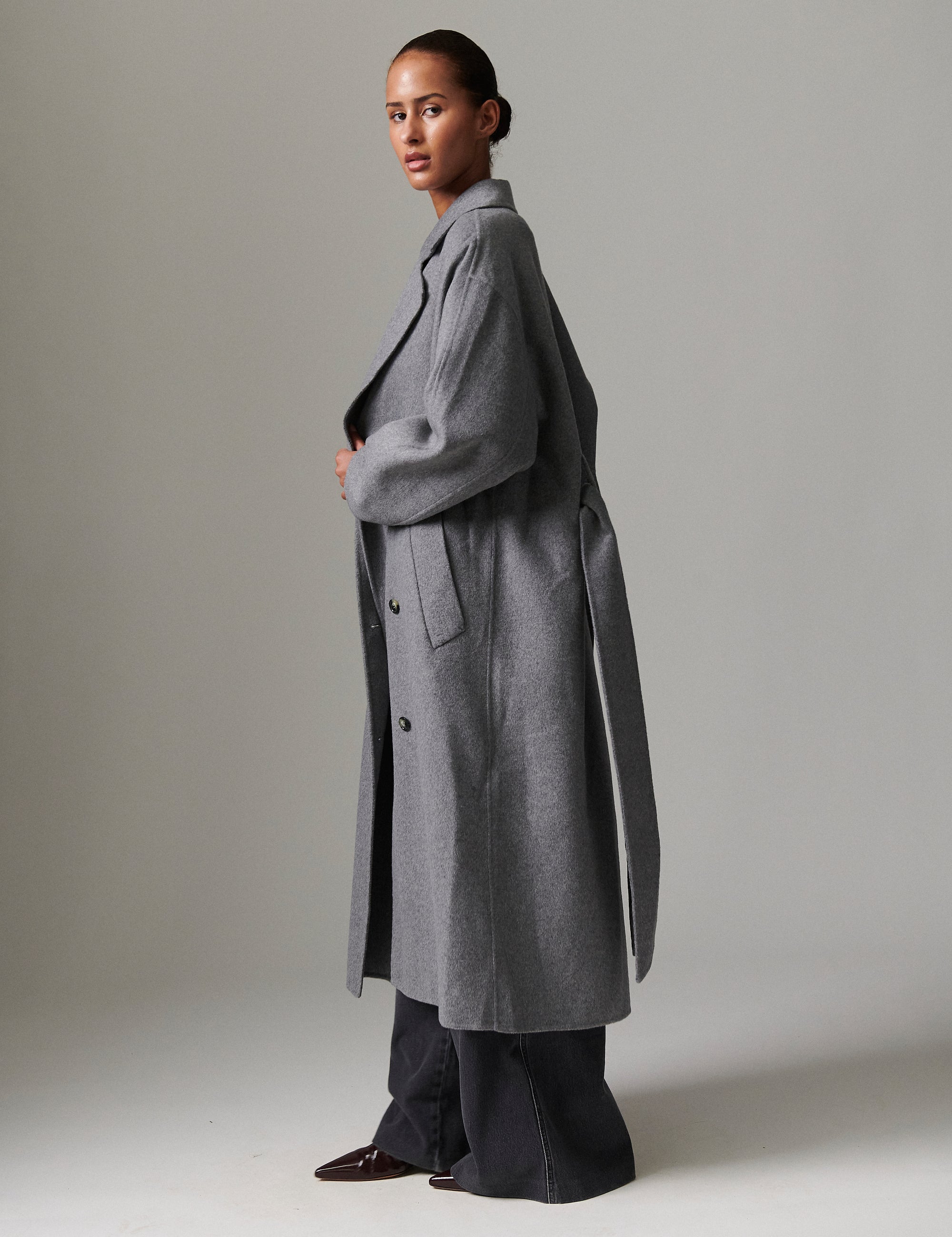 Howard - Double Faced Wool - Medium Grey Melange