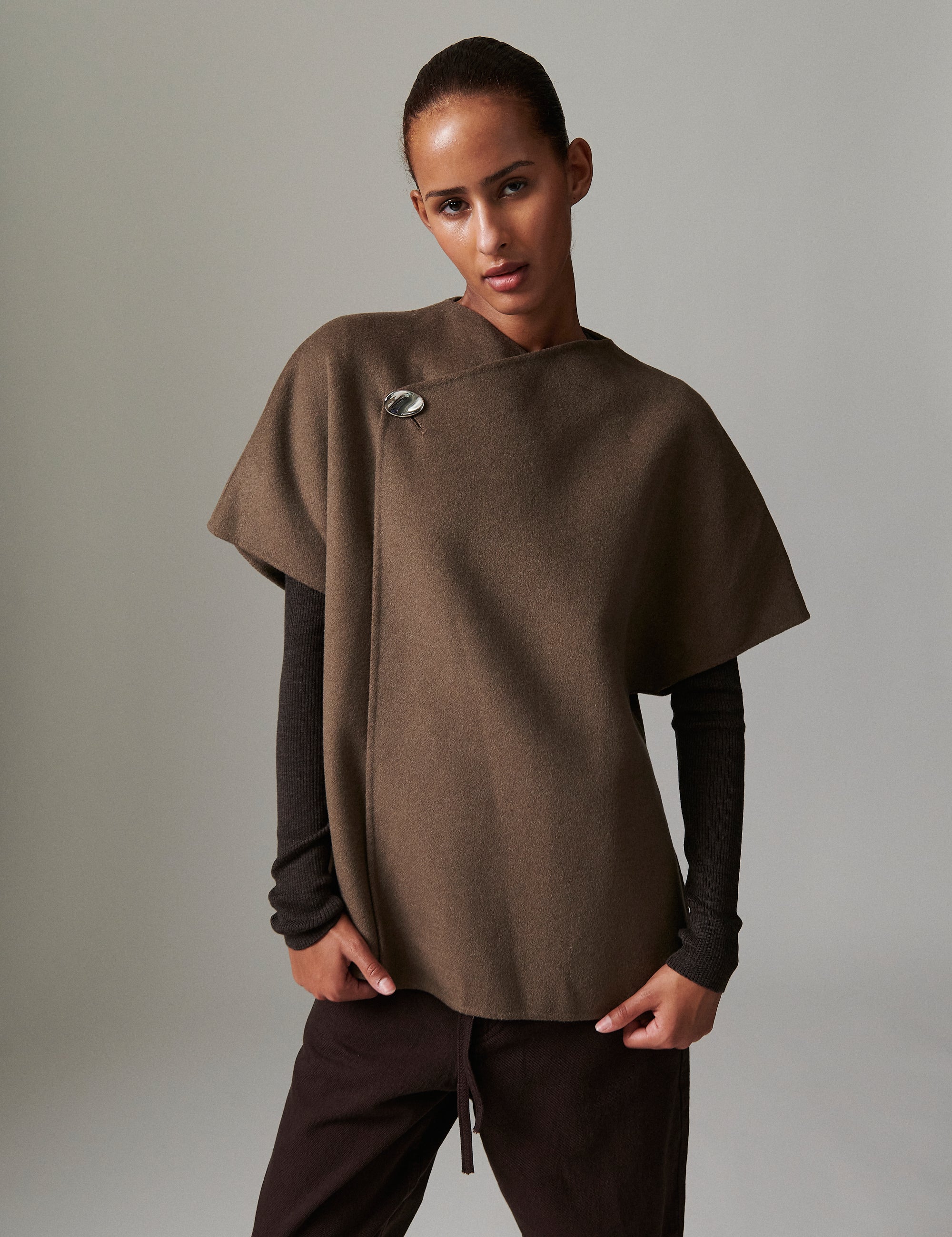 Jen - Double faced Wool - 190809. CHOCOLATE CHIP