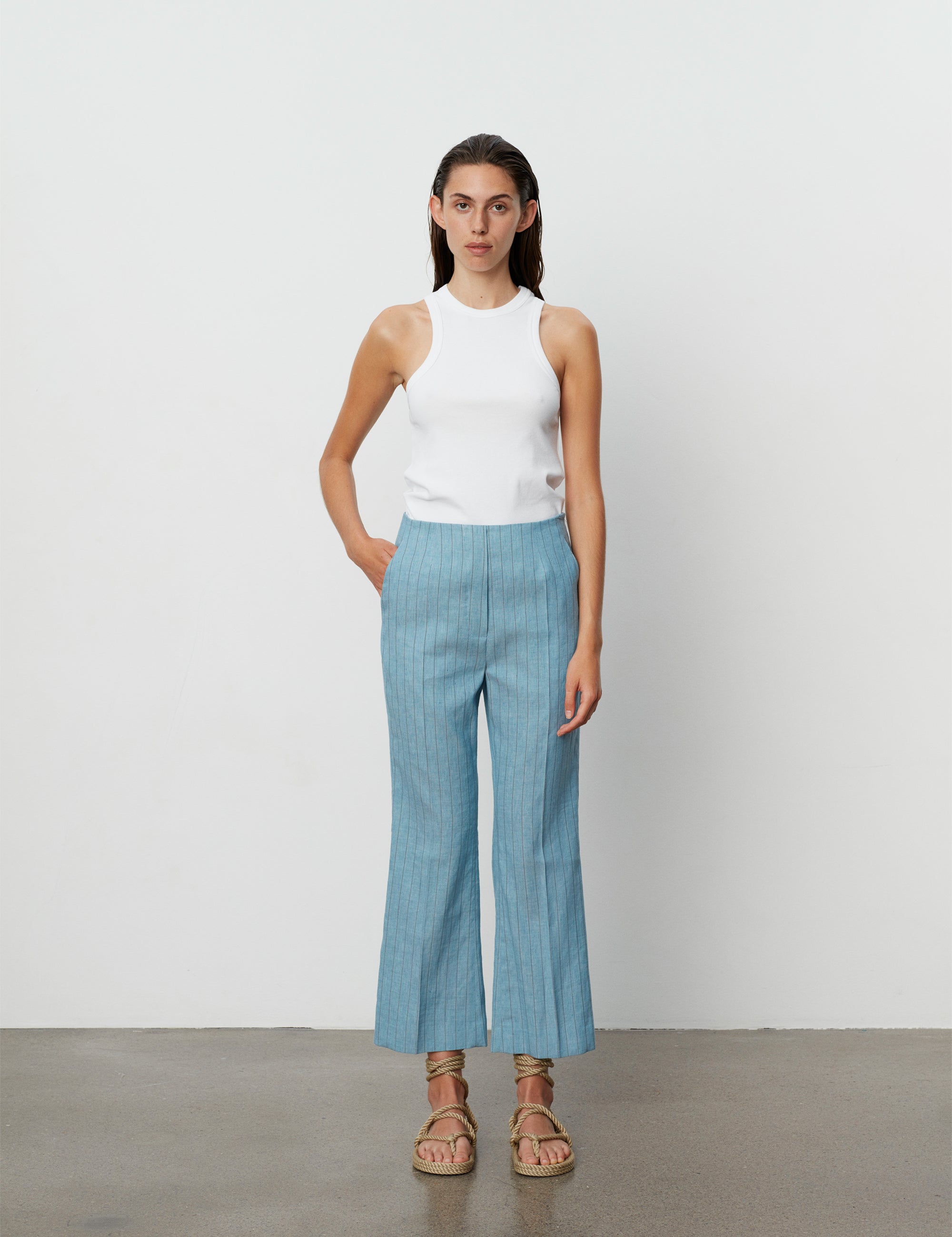 DAY Birger ét Mikkelsen Jerry - Summer Pinstripe Pants 154030 LIGHT SKY