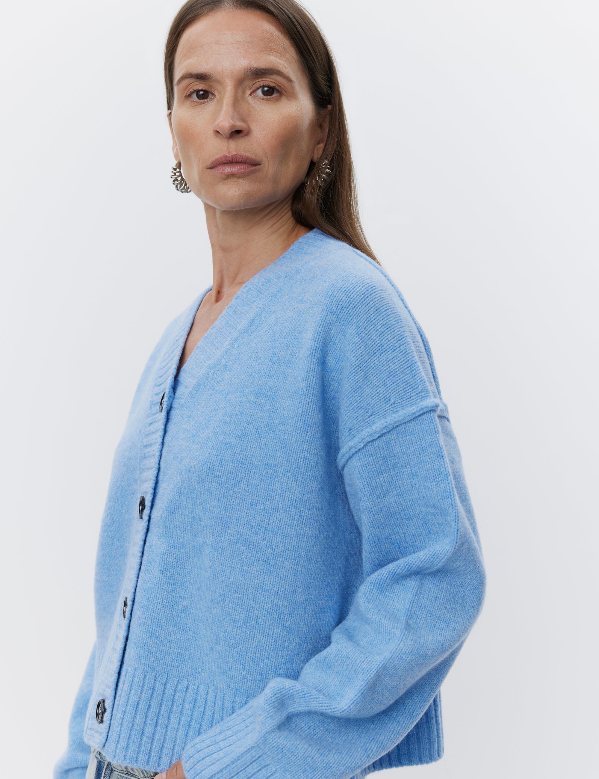 DAY Birger ét Mikkelsen Jordane - Soft Lamb Cardigan 500034 BLUE MELANGE