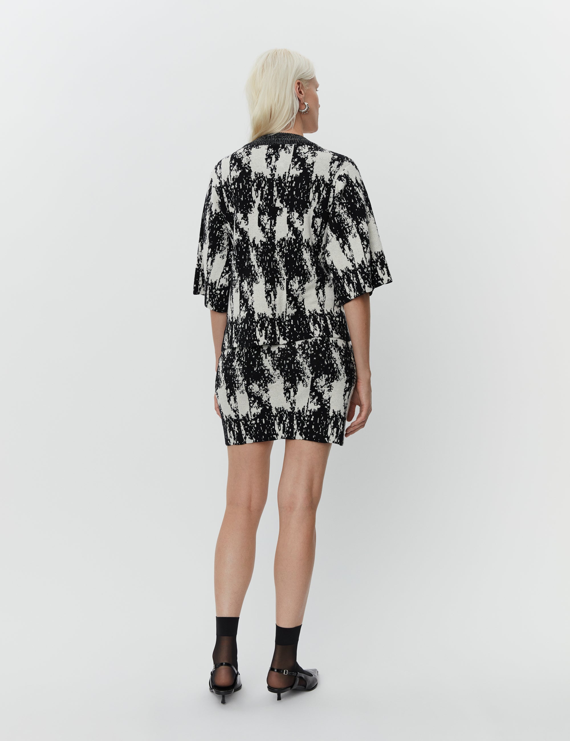 DAY Birger ét Mikkelsen Katrina - Cotton Jacquard RD Pullover 190303 BLACK