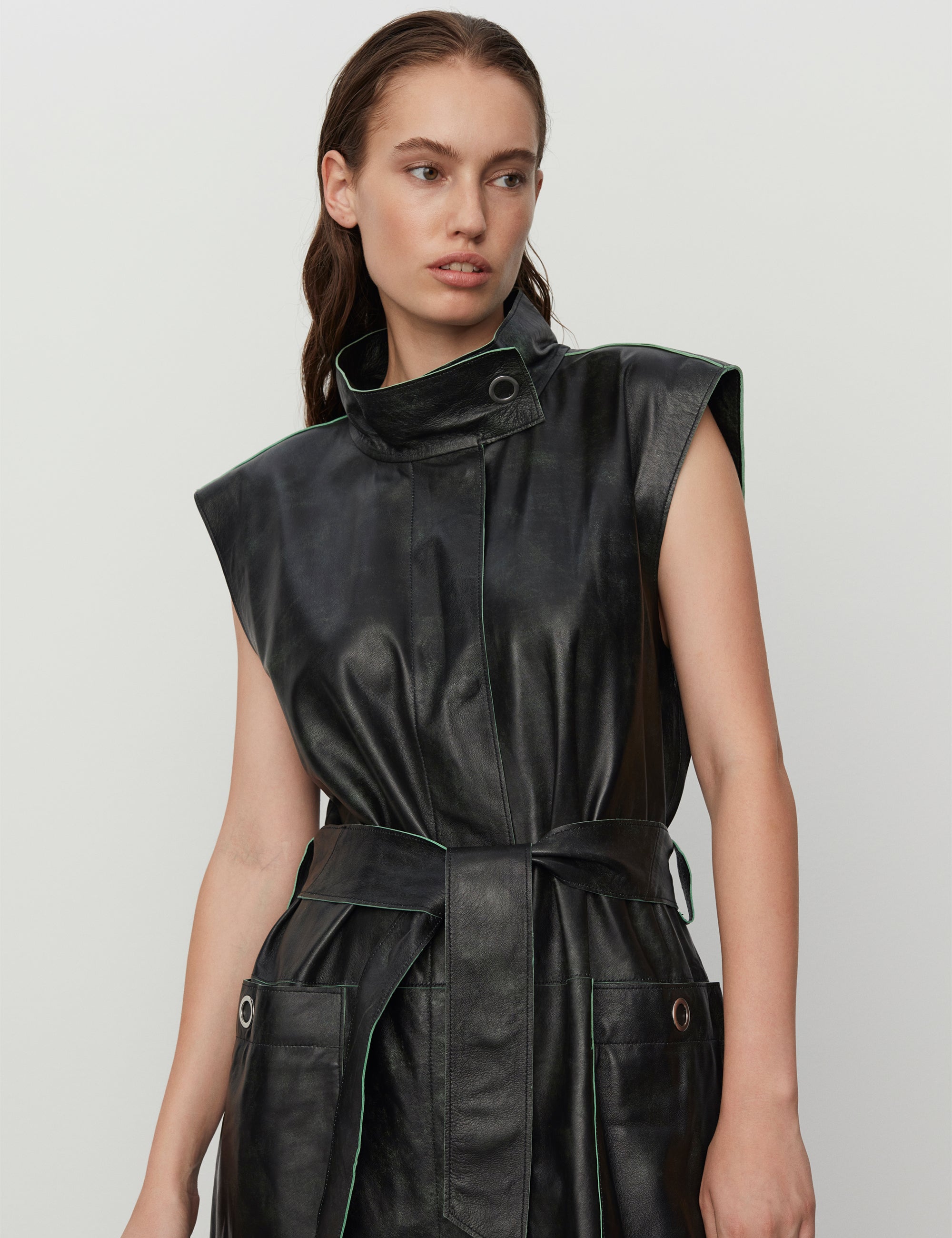 DAY Birger ét Mikkelsen Keith - Leather Contemporary Waistcoat 190303 Black