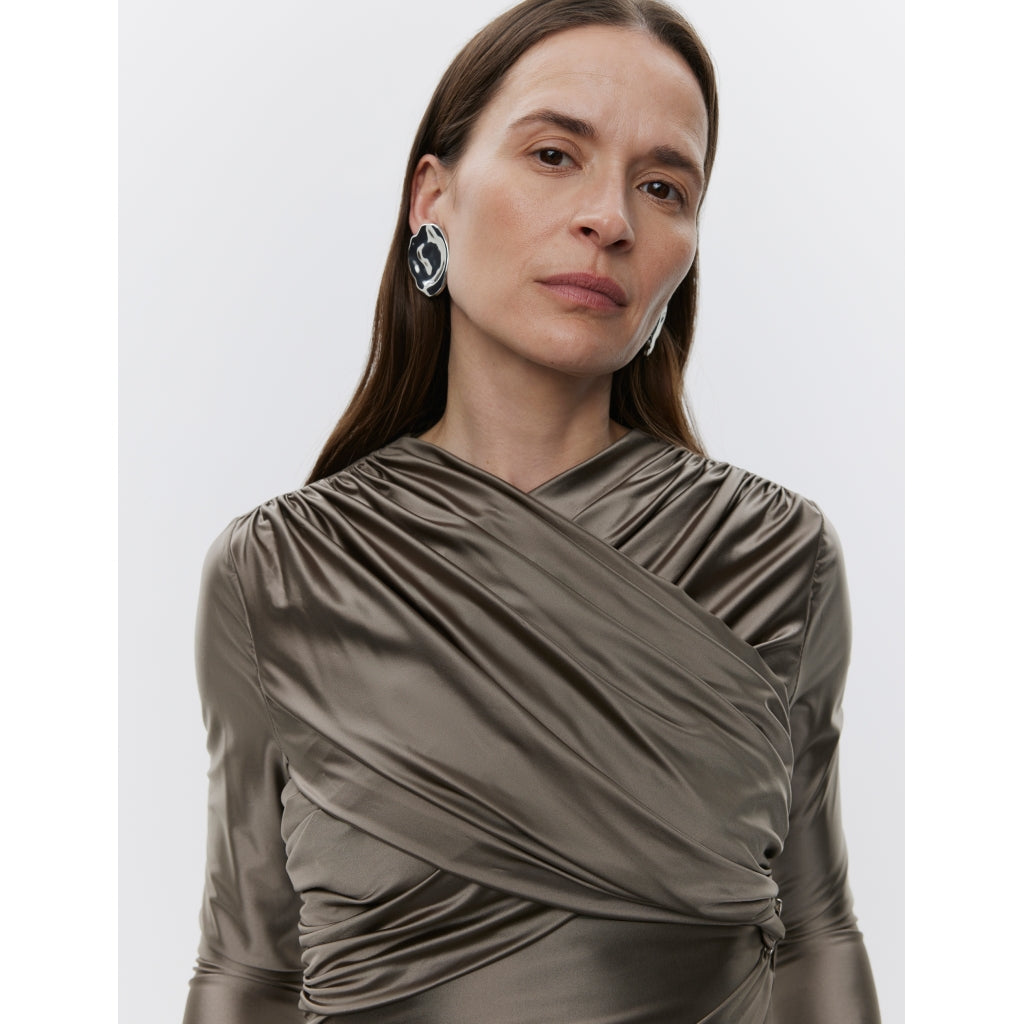 DAY Birger ét Mikkelsen Kira - Glossy Stretch Tops & T-Shirts 190303 BLACK