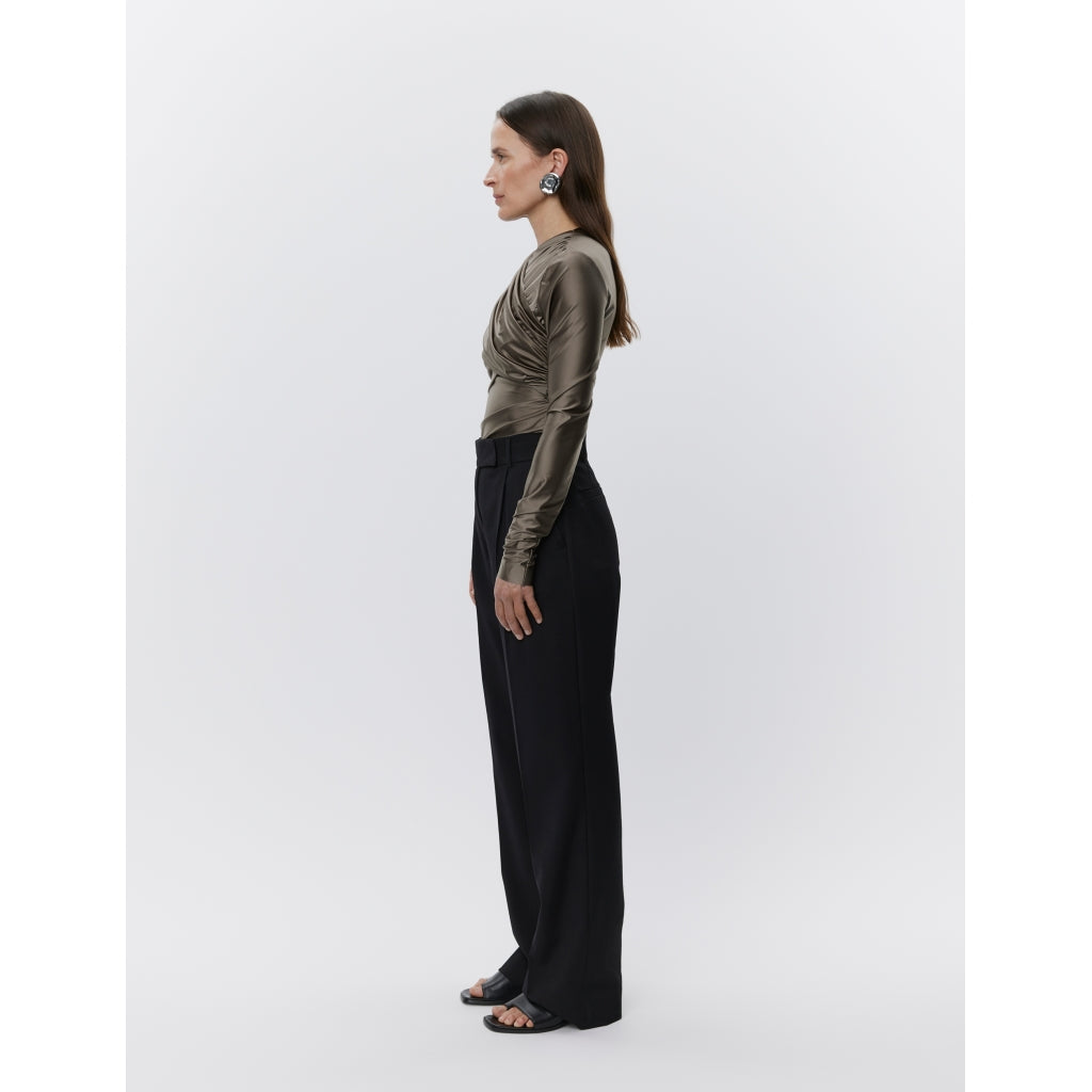 DAY Birger ét Mikkelsen Kira - Glossy Stretch Tops & T-Shirts 190303 BLACK