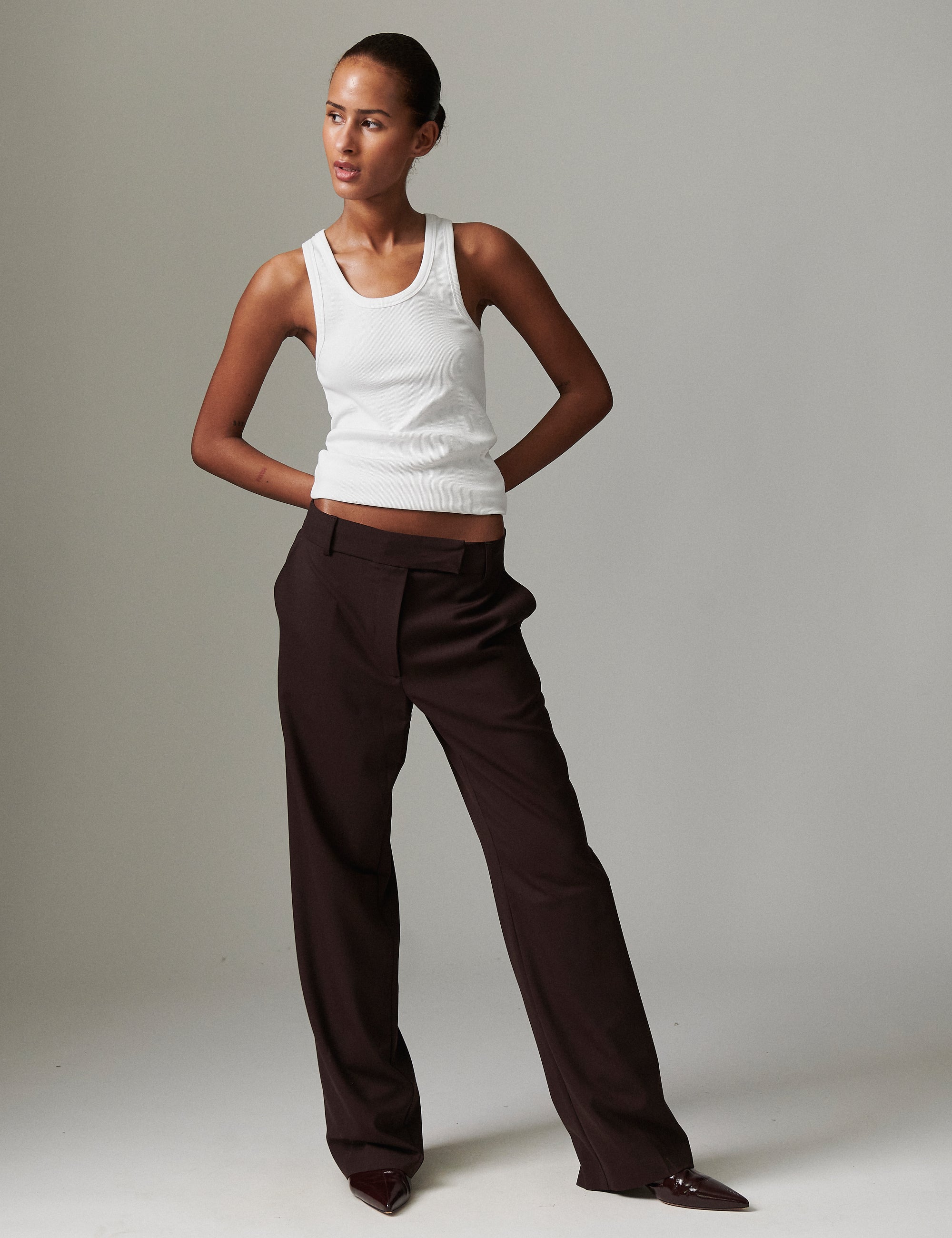 DAY Birger ét Mikkelsen Liliane - Light Wool Blend Pants 191110 CHOCOLATE PLUM