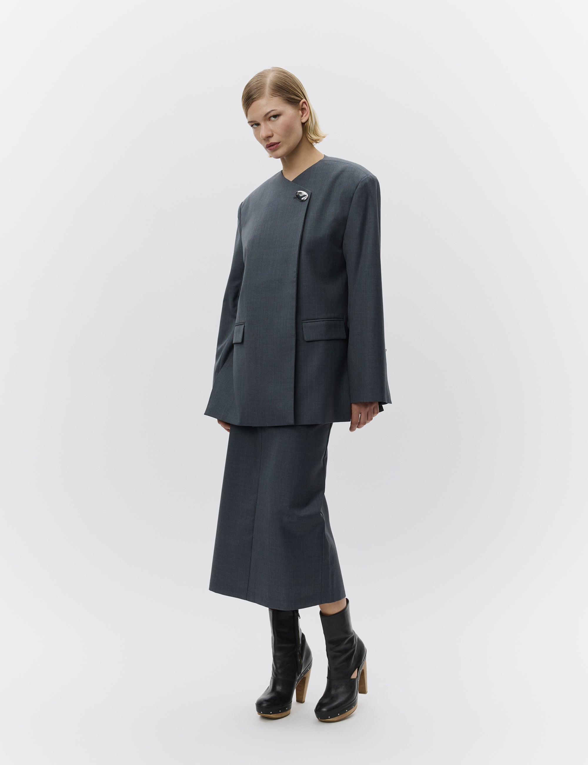 DAY Birger ét Mikkelsen Lorelai - Classic Suiting Skirt 194104 EBONY