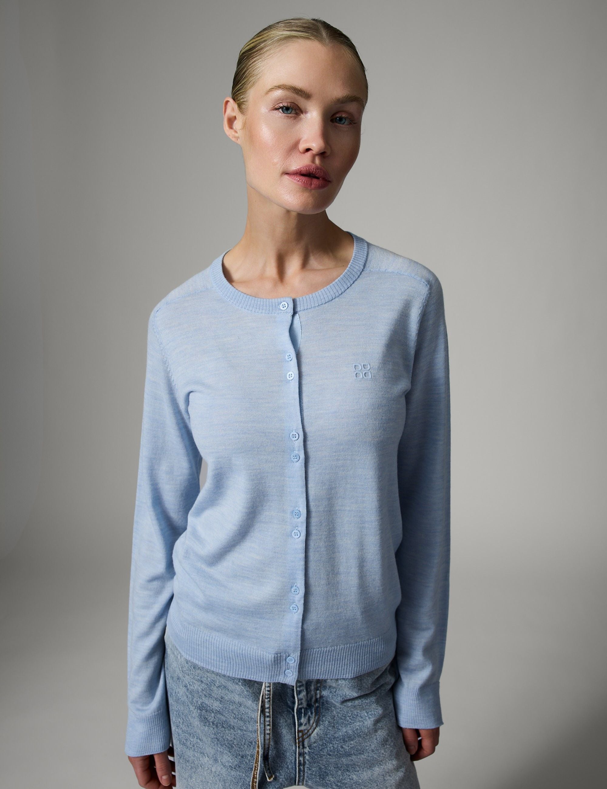 DAY Birger ét Mikkelsen Luna - Daily Elements Cardigan 500005 LIGHT BLUE MELANGE
