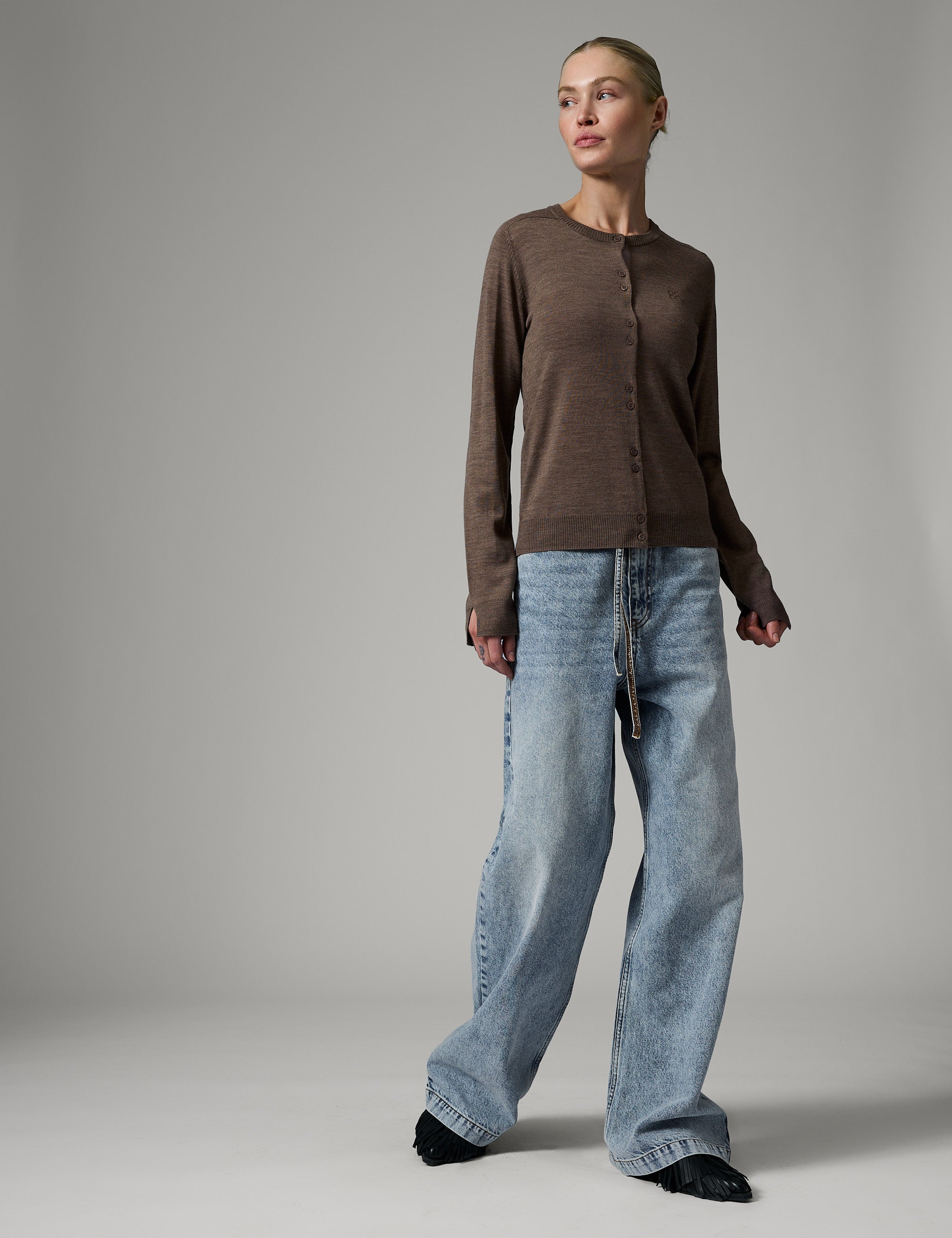 DAY Birger ét Mikkelsen Luna - Daily Elements Cardigan 500189 LIGHT BROWN MELANGE