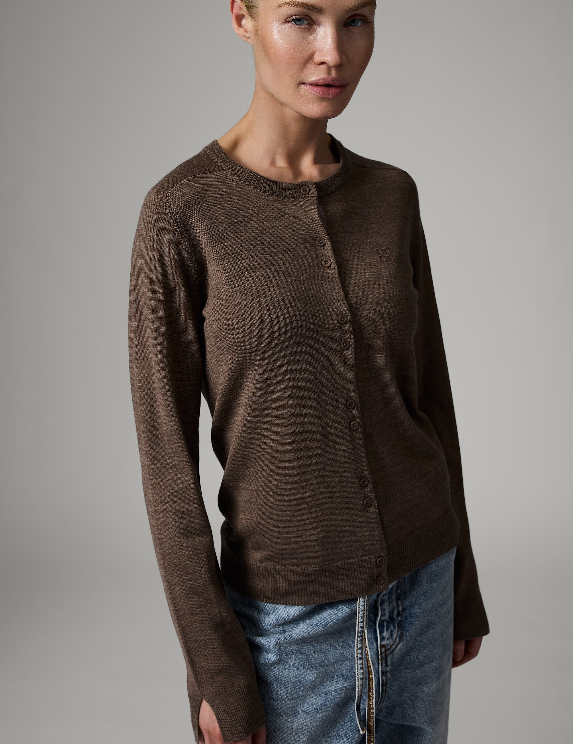 DAY Birger ét Mikkelsen Luna - Daily Elements Cardigan 500189 LIGHT BROWN MELANGE