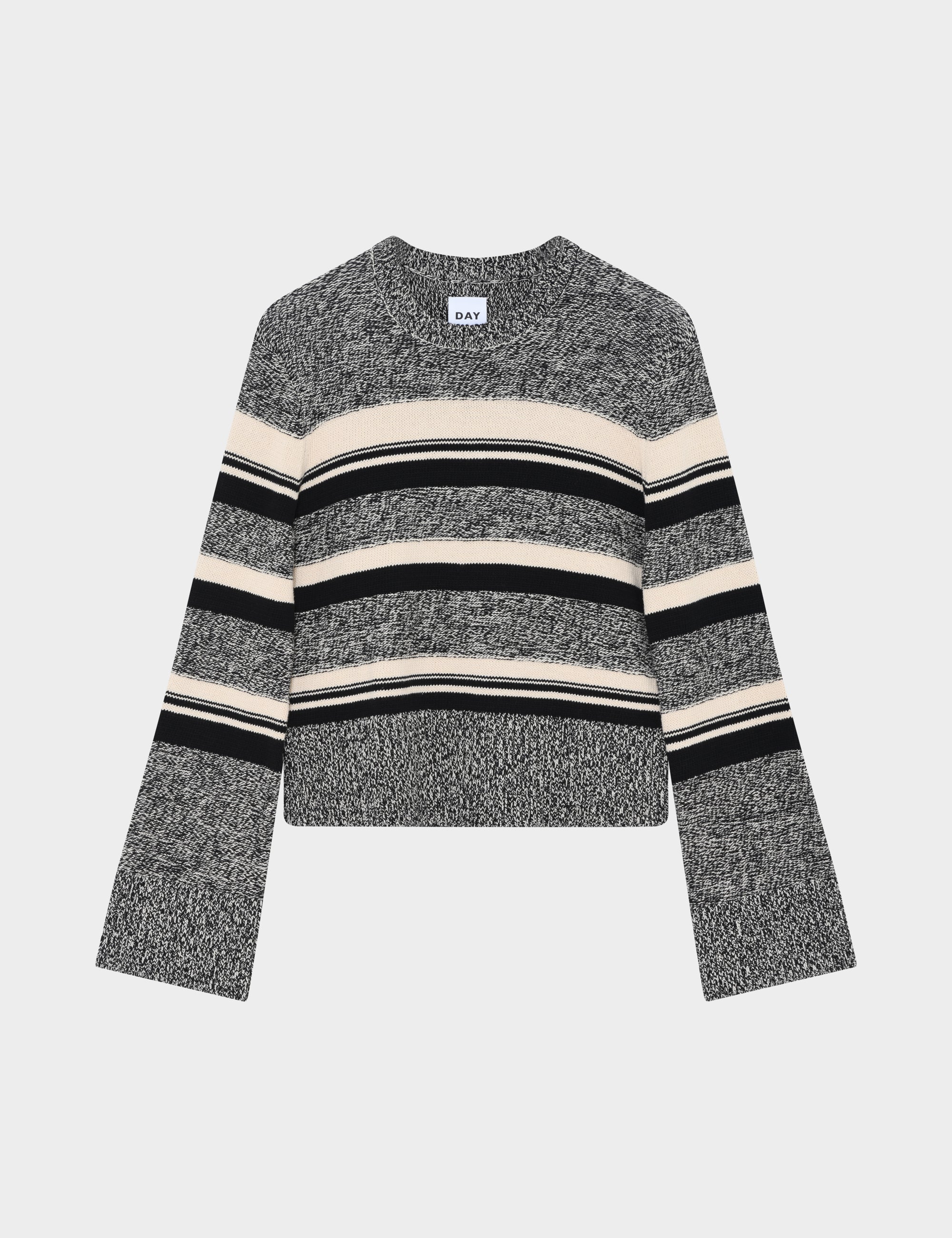 DAY Birger ét Mikkelsen Lynne - Mercerized Cotton Pullover 500015 BLACK MIX