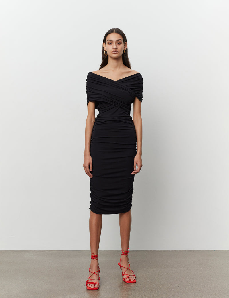 DAY Birger ét Mikkelsen Margot - Wrap Jersey Dress 190303 BLACK