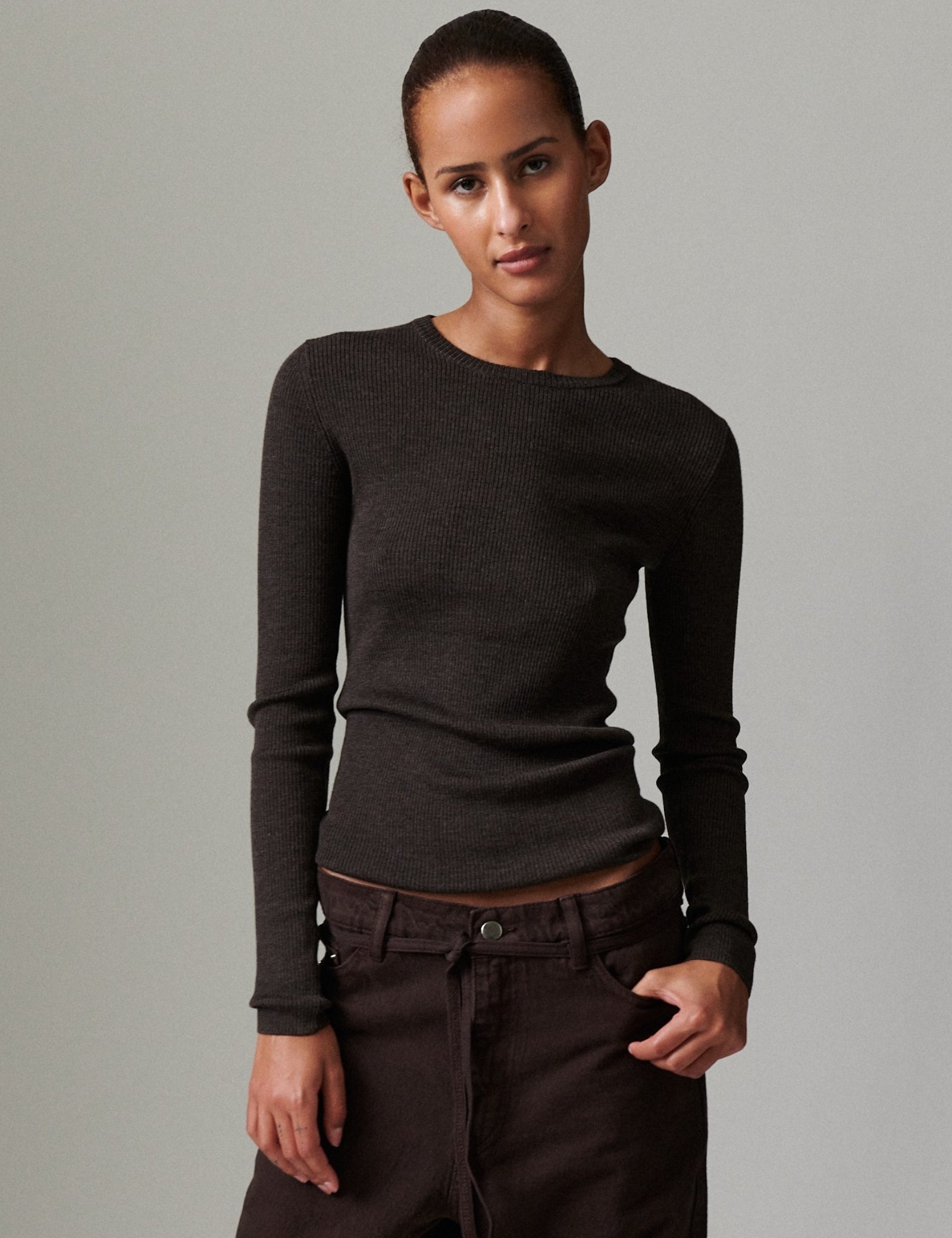 DAY Birger ét Mikkelsen Mariana - Daily Elements Tops & T-Shirts 500180 Expresso Melange