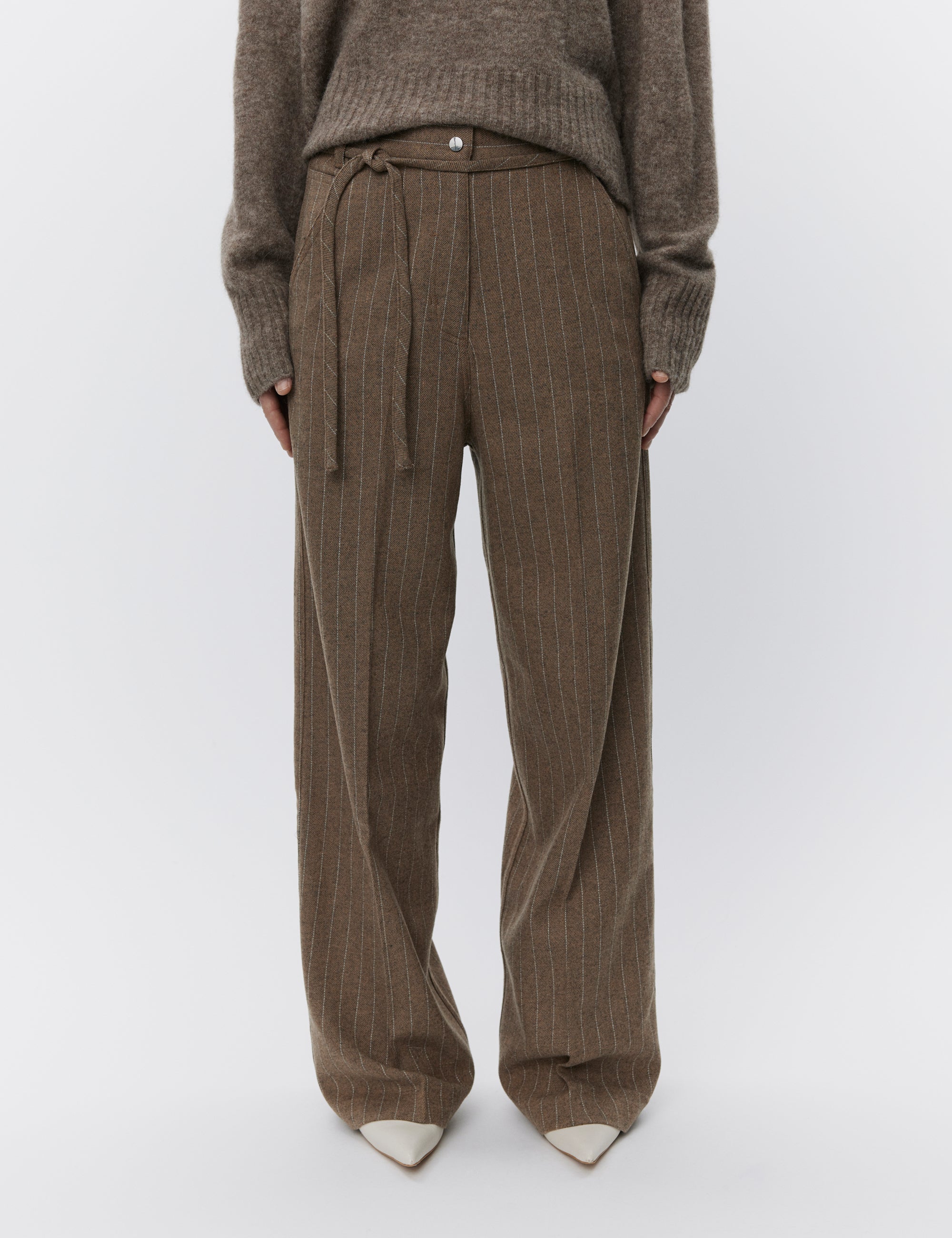 DAY Birger ét Mikkelsen Matt - Graphic Wool Stripe Pants 190614 WREN