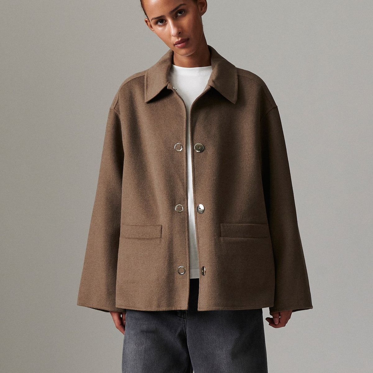 Matteo - Double faced Wool - 190809. CHOCOLATE CHIP