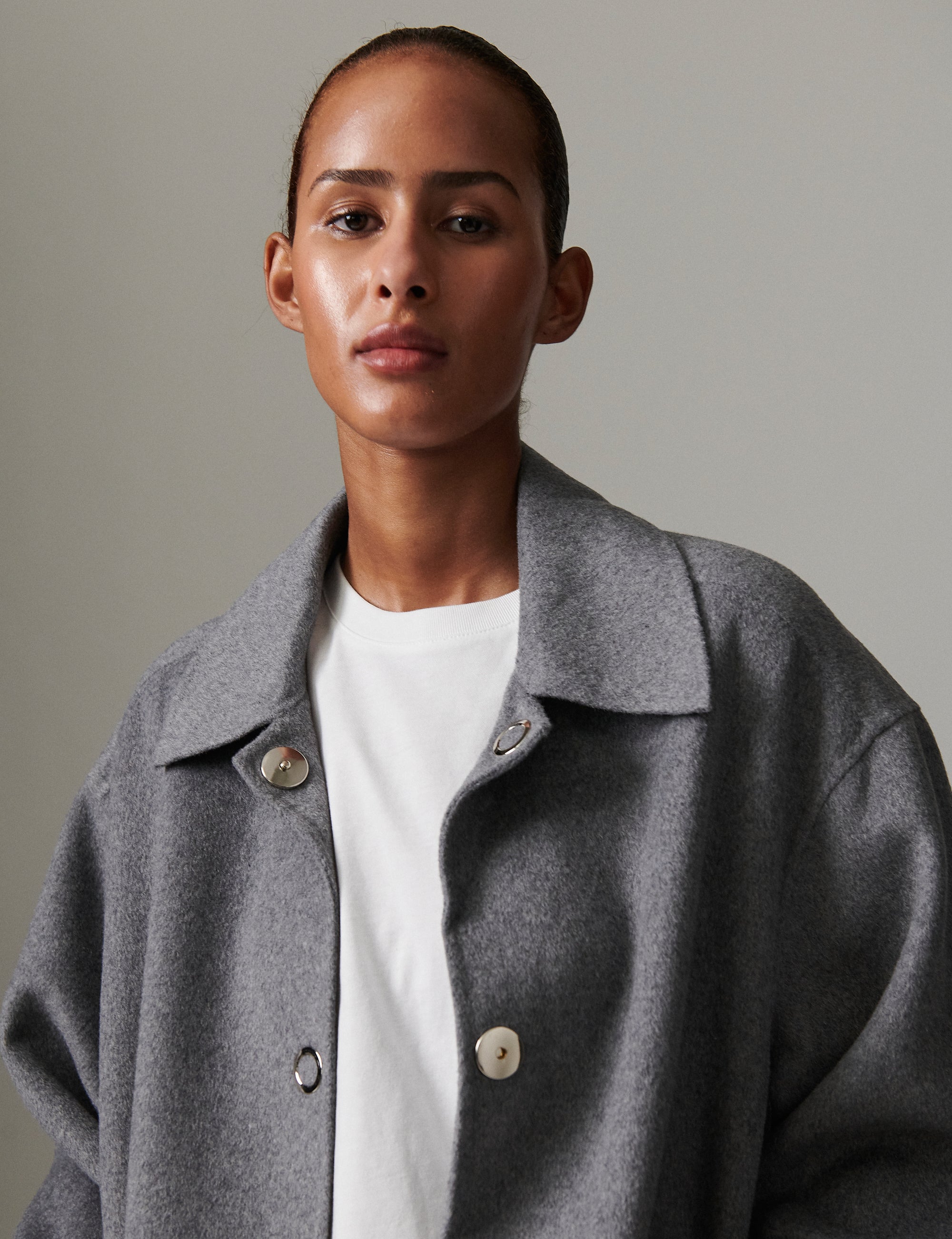 Matteo - Double faced Wool - Medium Grey Melange