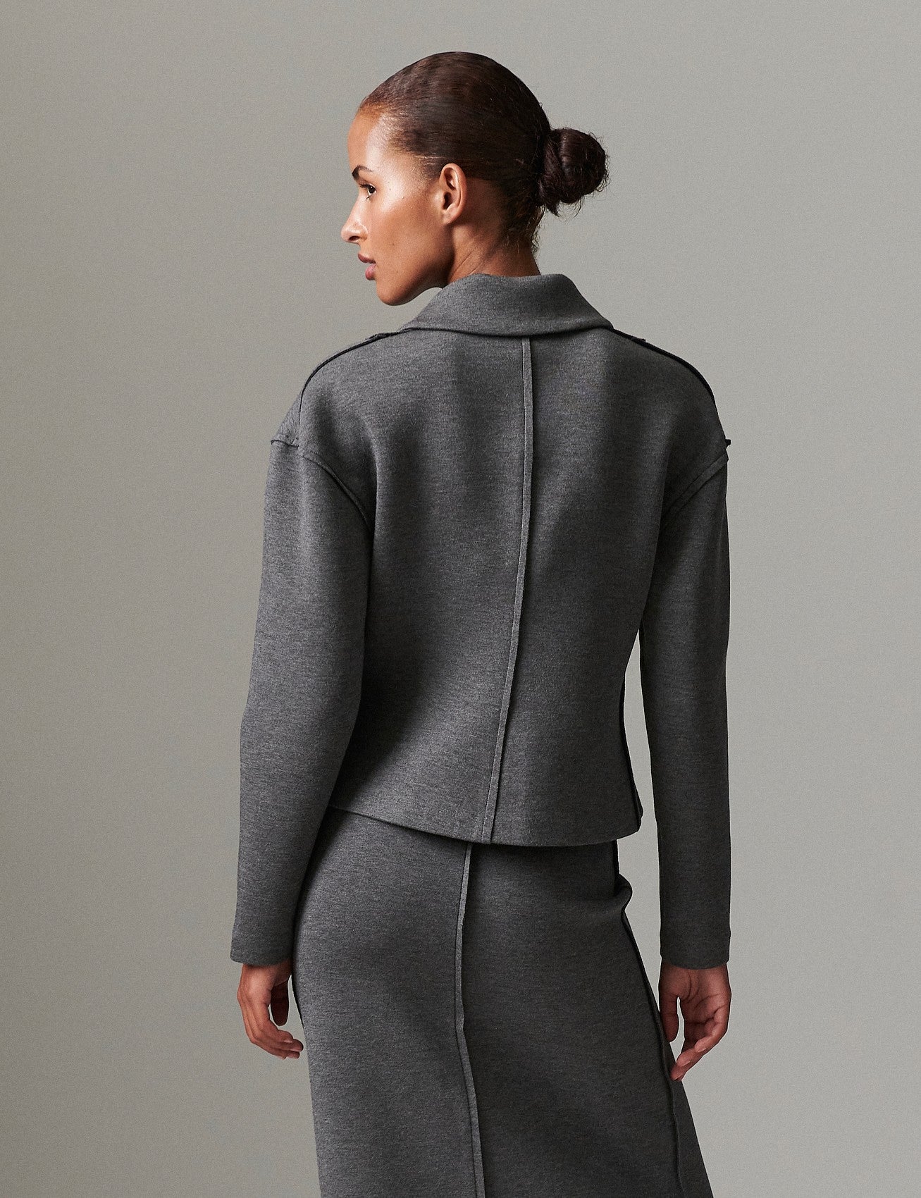 DAY Birger ét Mikkelsen Morena - Scuba Cardigan 500006 MEDIUM GREY MELANGE