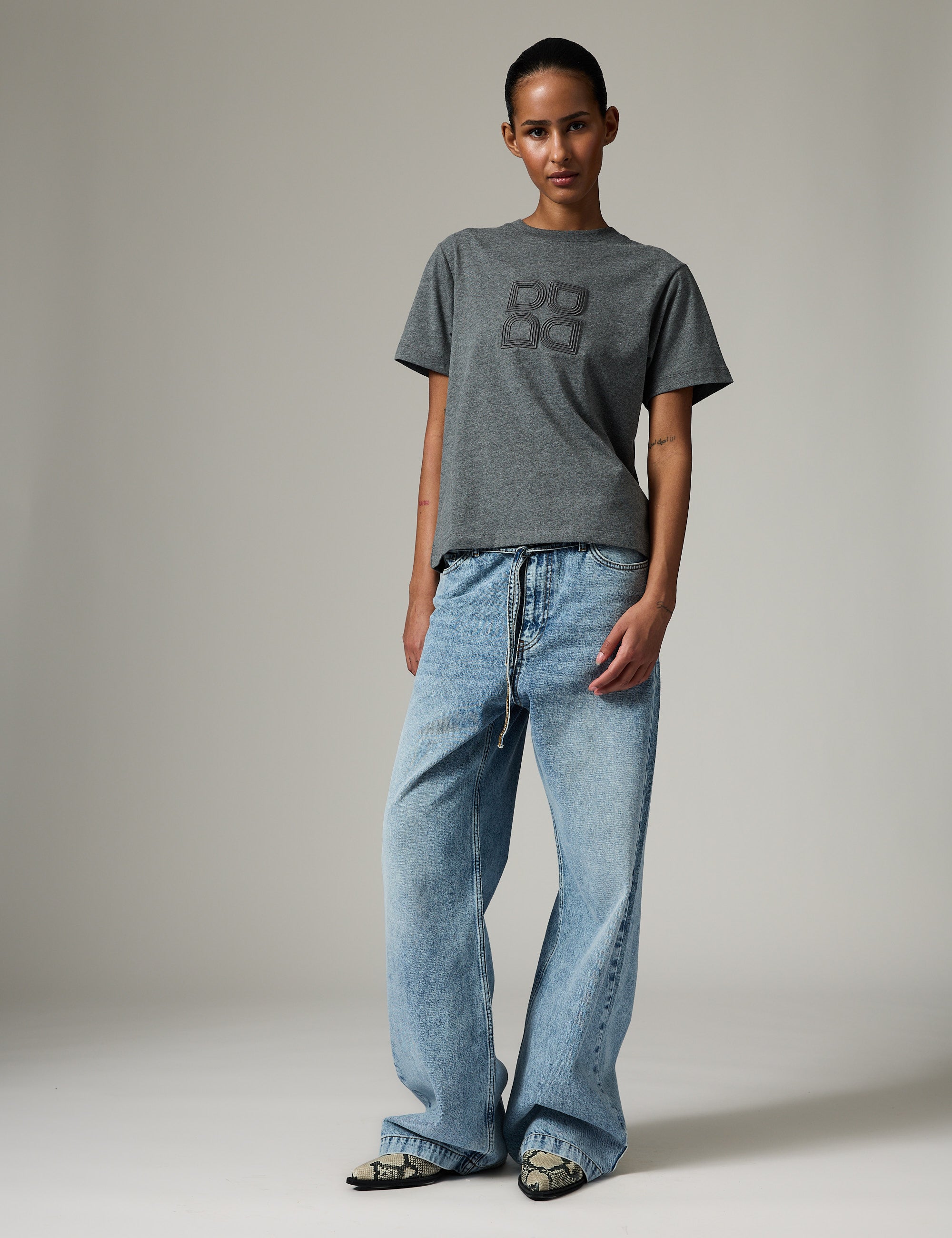 DAY Birger ét Mikkelsen Parry Logo- Heavy Jersey - T-shirt T-shirt 500006 Medium Grey Melange