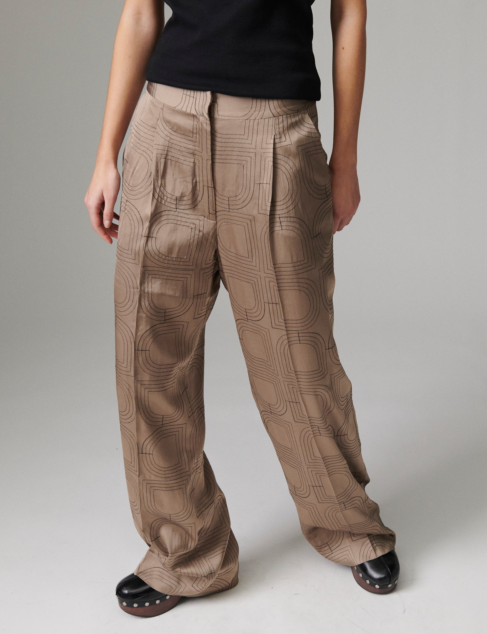 DAY Birger ét Mikkelsen Phoebe - Fluid Viscose Stitch Pants 181112 Walnut