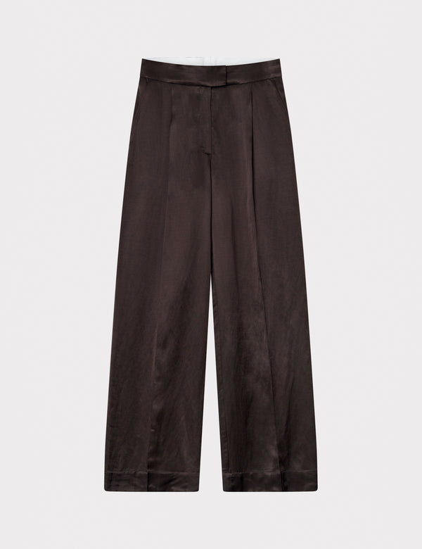 DAY Birger ét Mikkelsen Phoebe - High Shine Blend RD Pants 191103 ESPRESSO