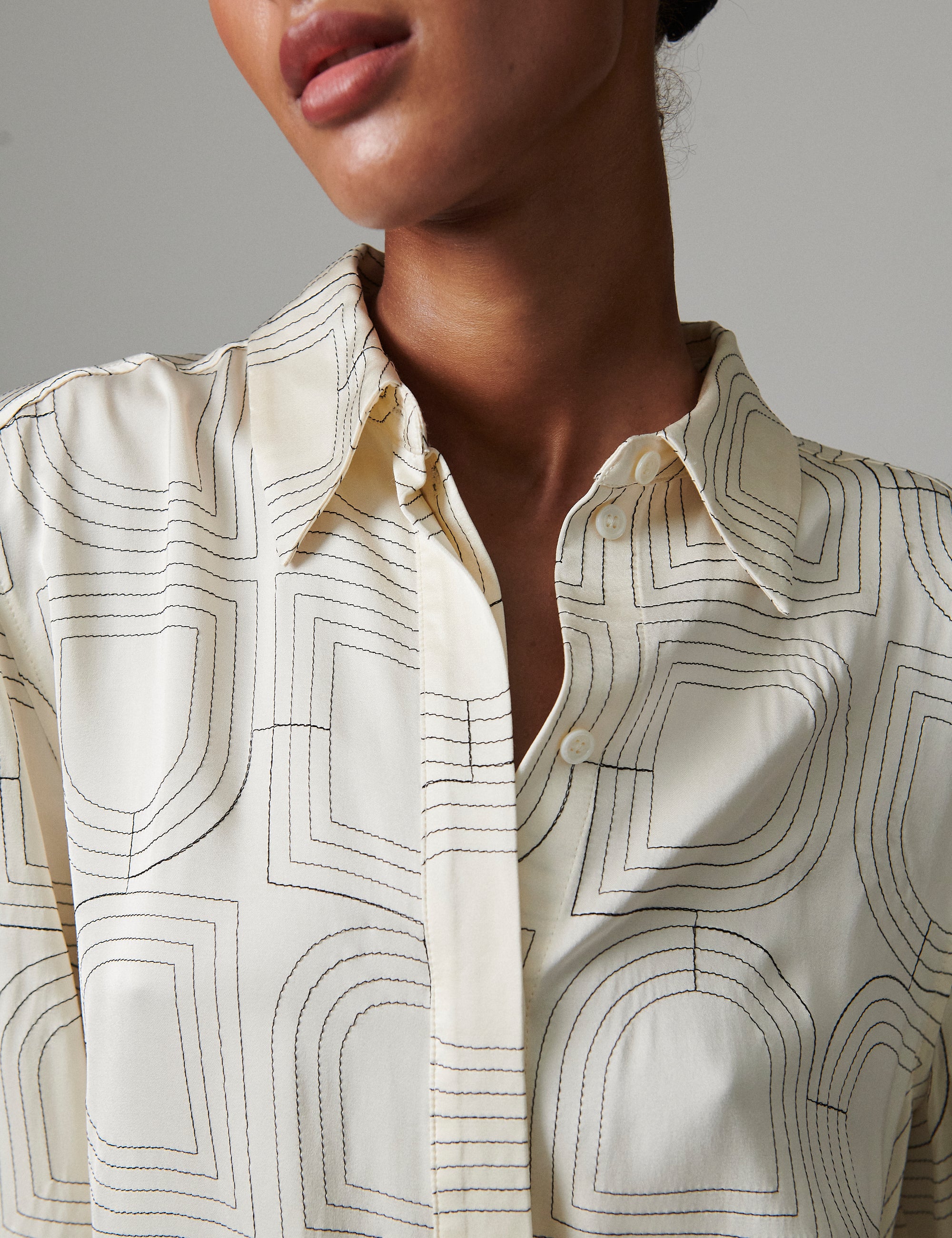 DAY Birger ét Mikkelsen Plyma- Fluid Viscose Stitch Tops & T-Shirts 110605 JET STREAM