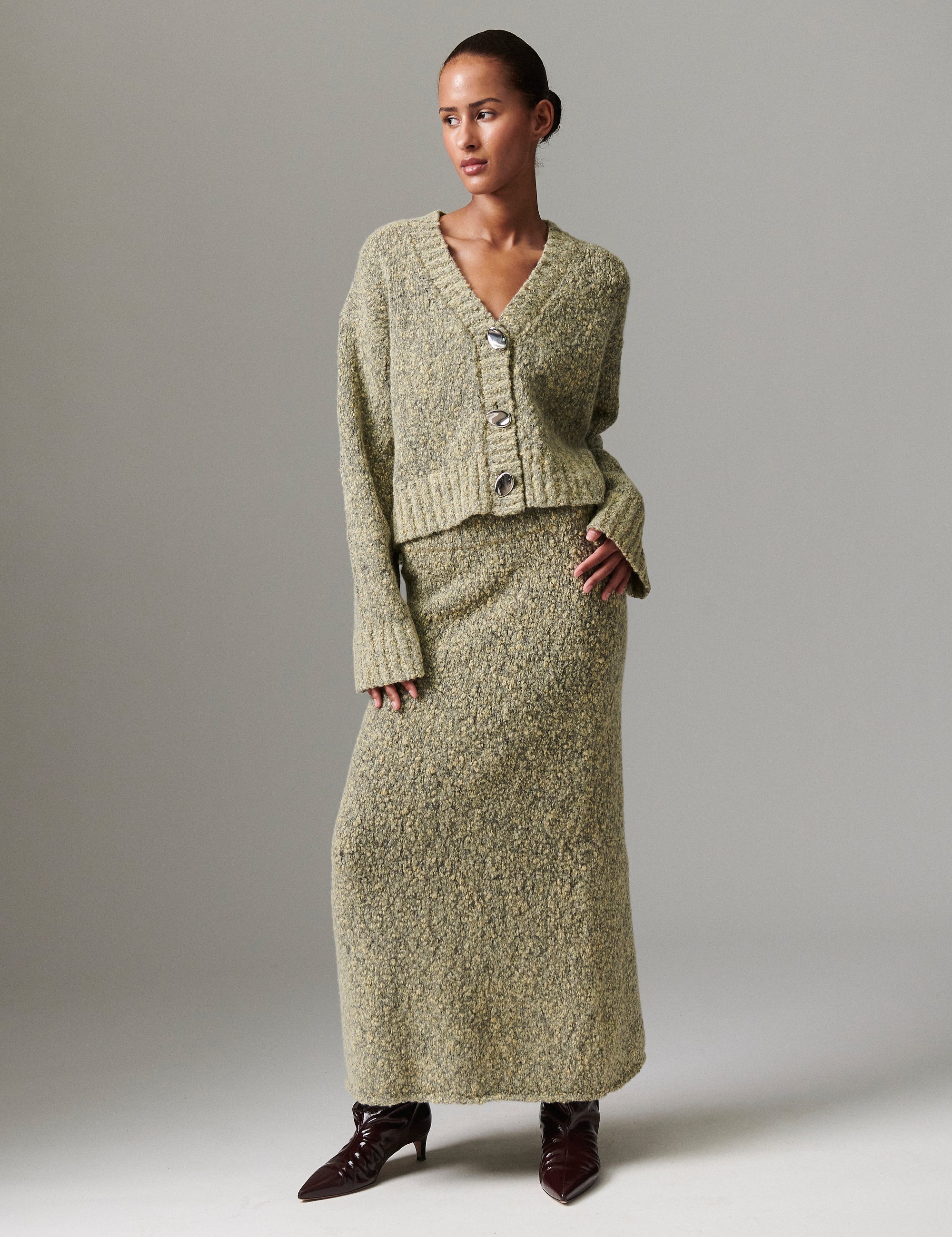 DAY Birger ét Mikkelsen Rigg - Winter melange Skirt 500158 CAPERS MELANGE