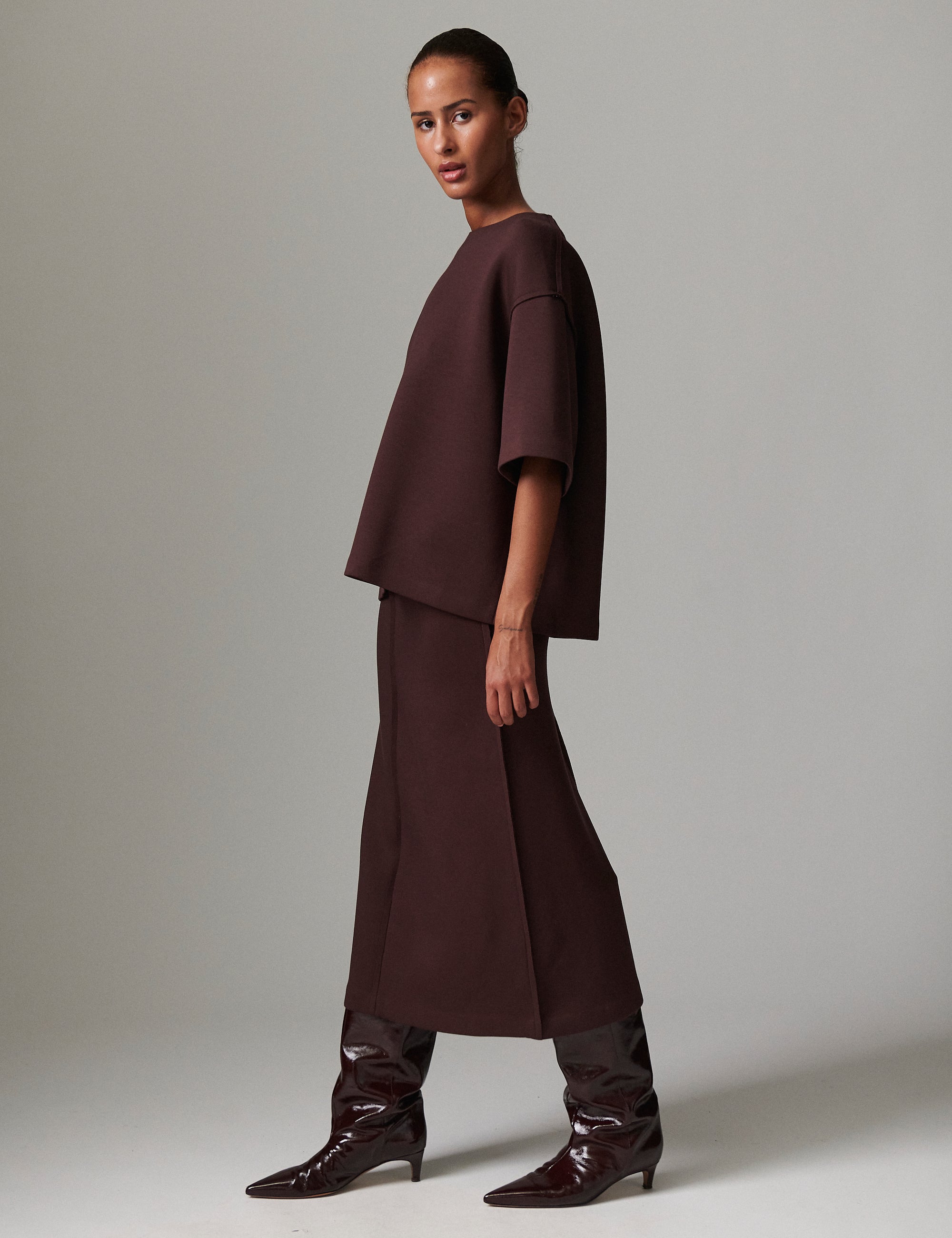 DAY Birger ét Mikkelsen Suzie - Scuba Skirt 191110 CHOCOLATE PLUM