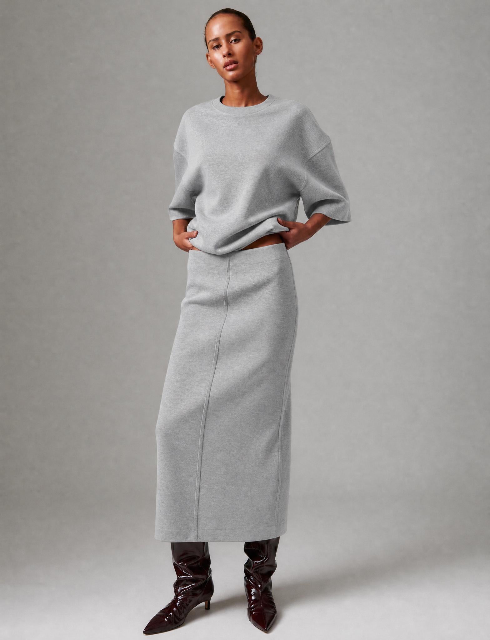 DAY Birger ét Mikkelsen Suzie - Scuba - Skirt Skirt 500036 Light Grey Melange
