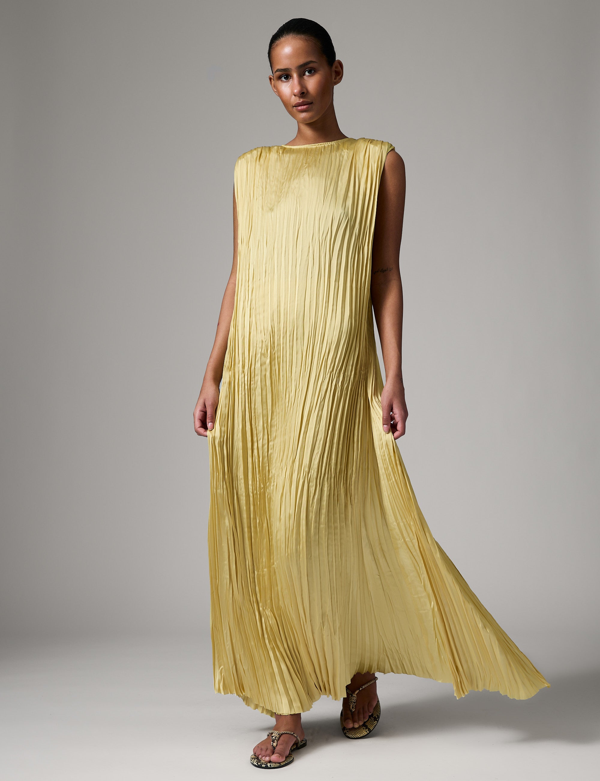DAY Birger ét Mikkelsen Will - Crinkled surface Dress 130922 Straw